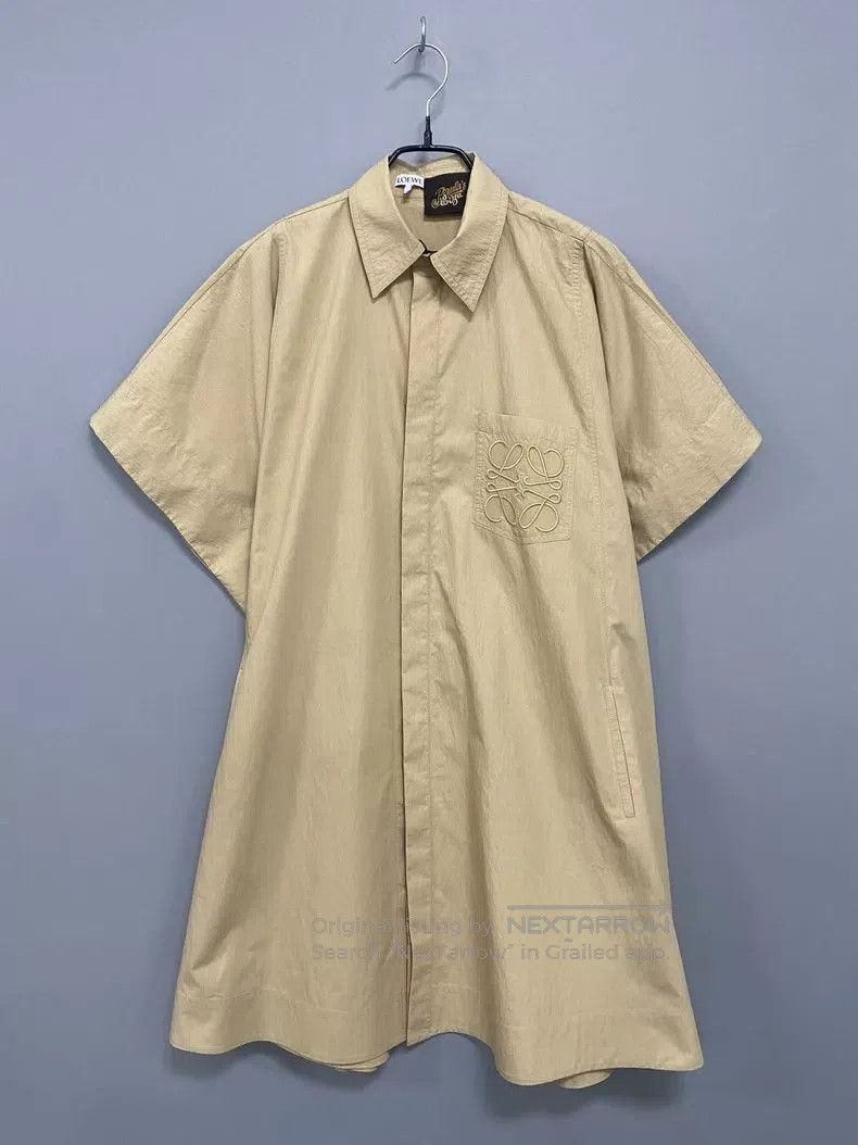 Loewe Loewe Khaki embroidered logo shirt dress Size XXS / US 00 / IT 34 - 1 Thumbnail