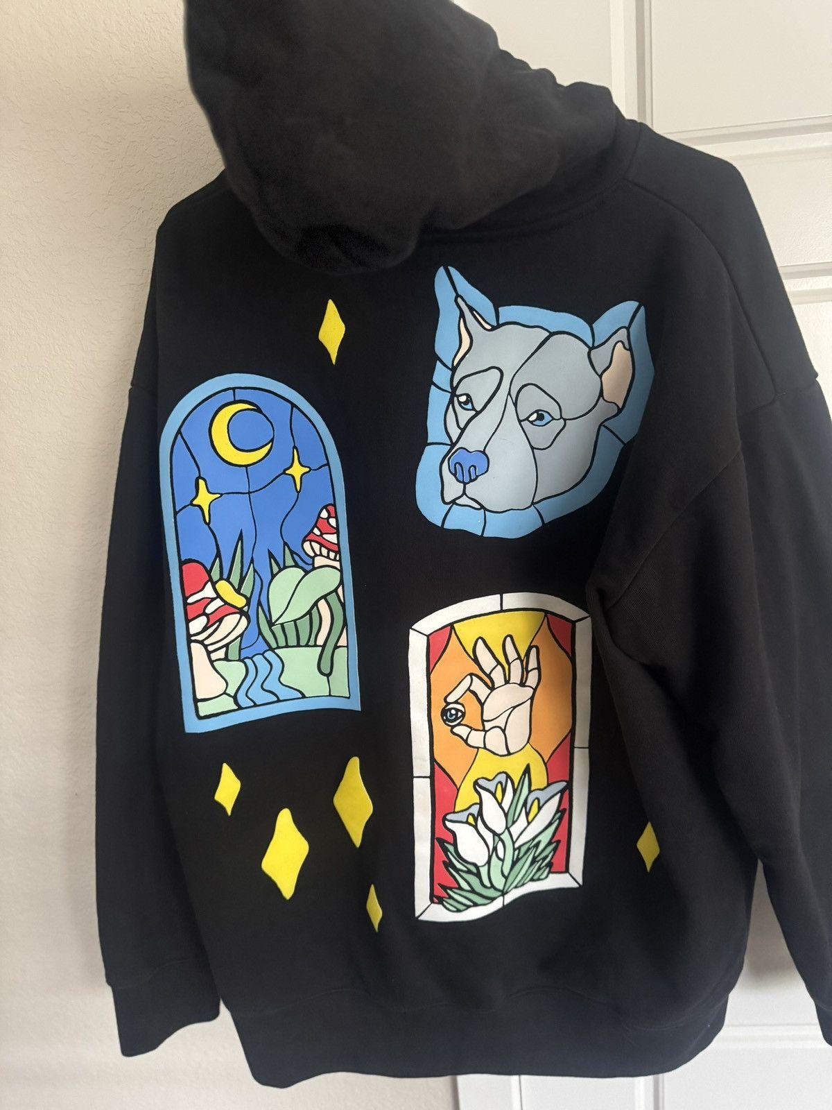 Market Market Smiley Cathedral Glass Hoodie in Black Size US XL / EU 56 / 4 - 2 Thumbnail