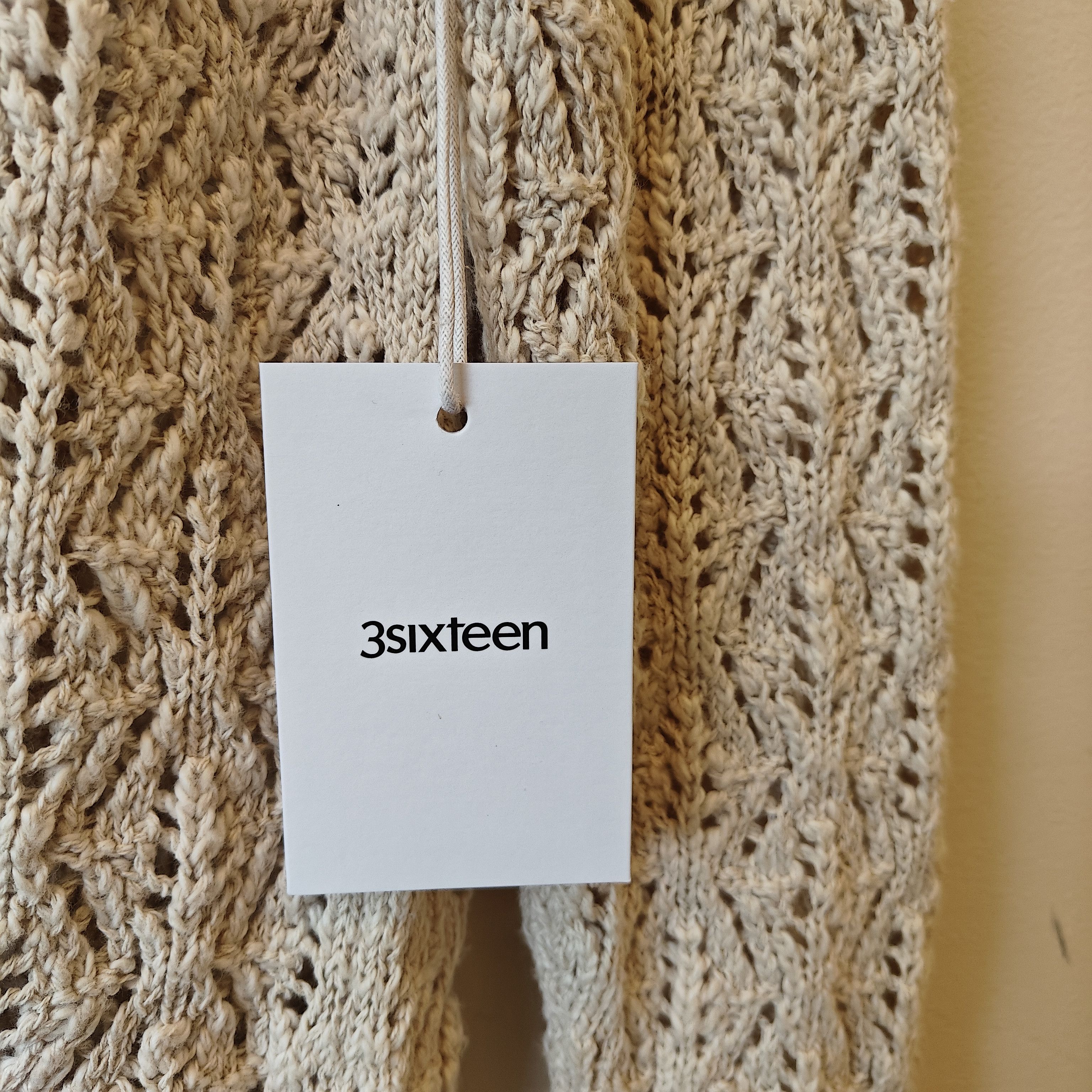 3sixteen NWT Knit ecru cardigan, crochet fits small $298 Size US M / EU 48-50 / 2 - 9 Thumbnail