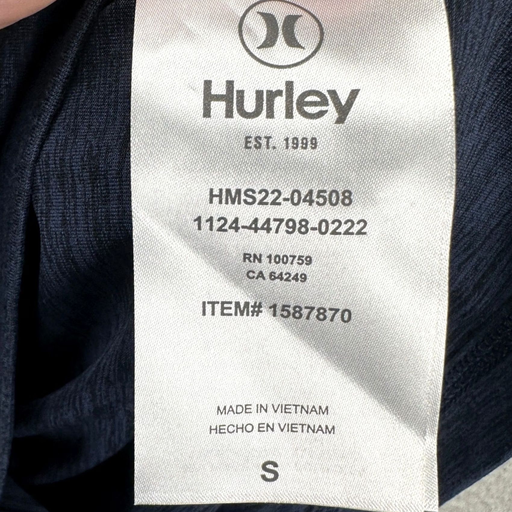 Hurley Hurley Mens Hoodie Shirt Small Blue Pullover Lightweight Long Sleeve Stretch NEW Size US S / EU 44-46 / 1 - 5 Thumbnail