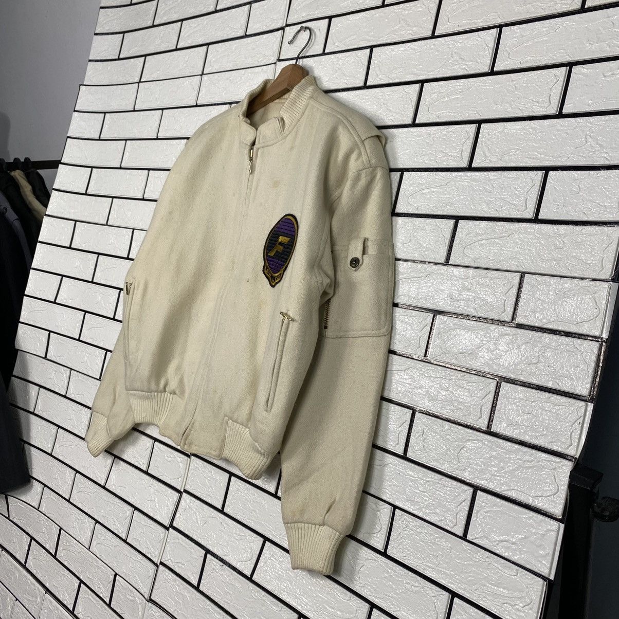 Japanese Brand 📌Vintage Wool Bomber Jacket Flint Lock Issey Miyake Size US M / EU 48-50 / 2 - 3 Thumbnail