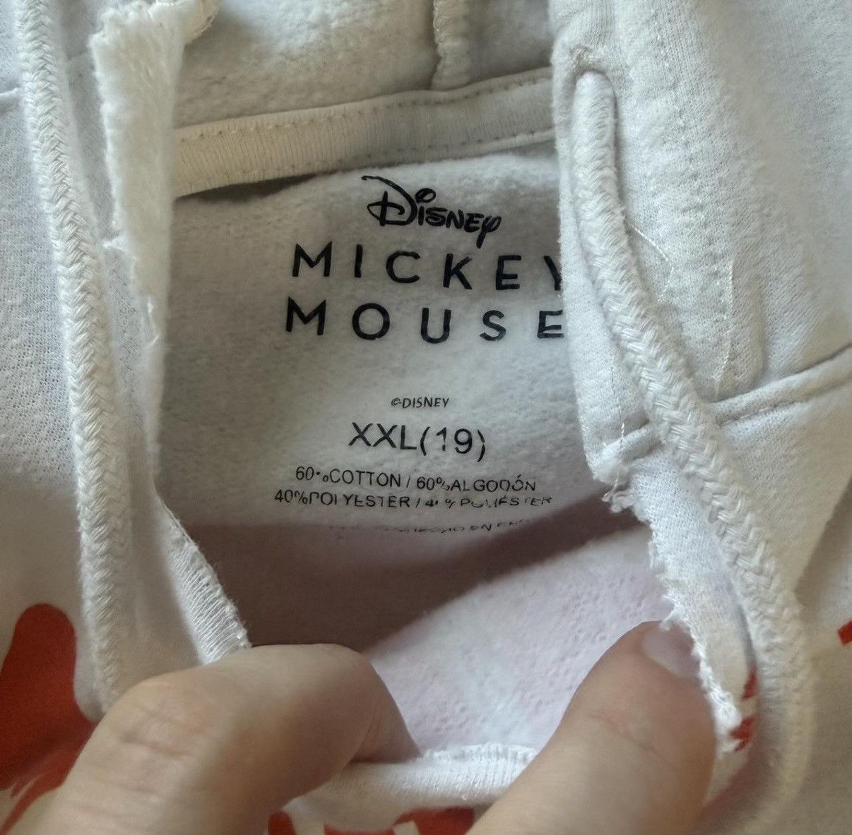 Disney Womens Juniors Disney Mickey Mouse Hoodie Size XXL 19 Size XXL / US 16-18 / IT 52-54 - 4 Thumbnail