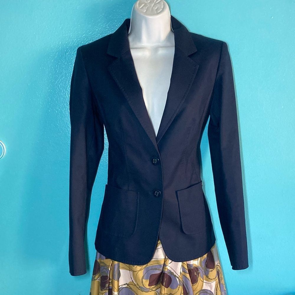 Other Luisa Spagnoli Navy Blazer Size 40 Fits XS Size XS / US 0-2 / IT 36-38 - 2 Thumbnail