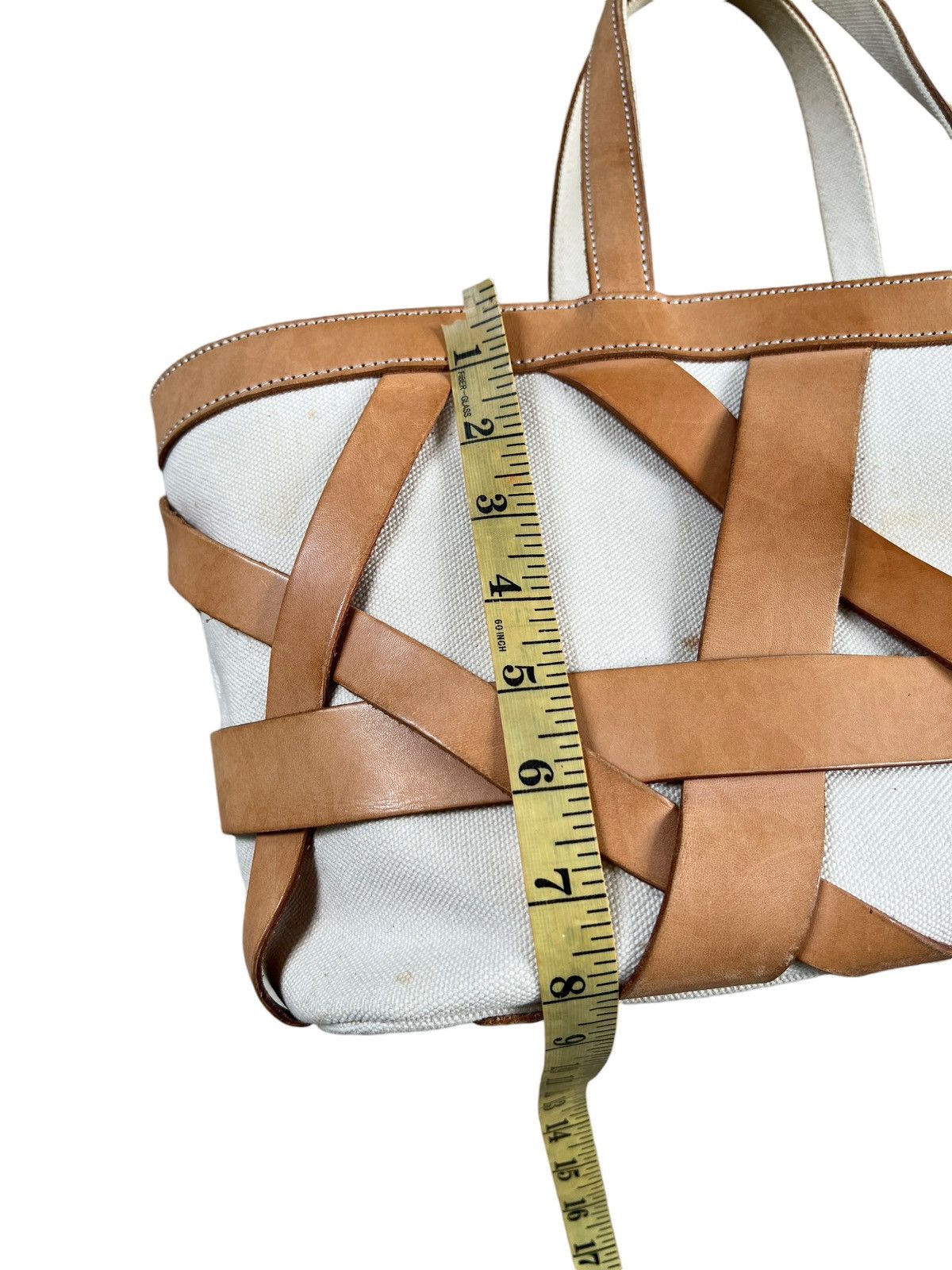 Yohji Yamamoto 1990 Yohji Yamamoto Y’SACCS Heavy Canvas + Leather Handbag Size ONE SIZE - 15 Thumbnail