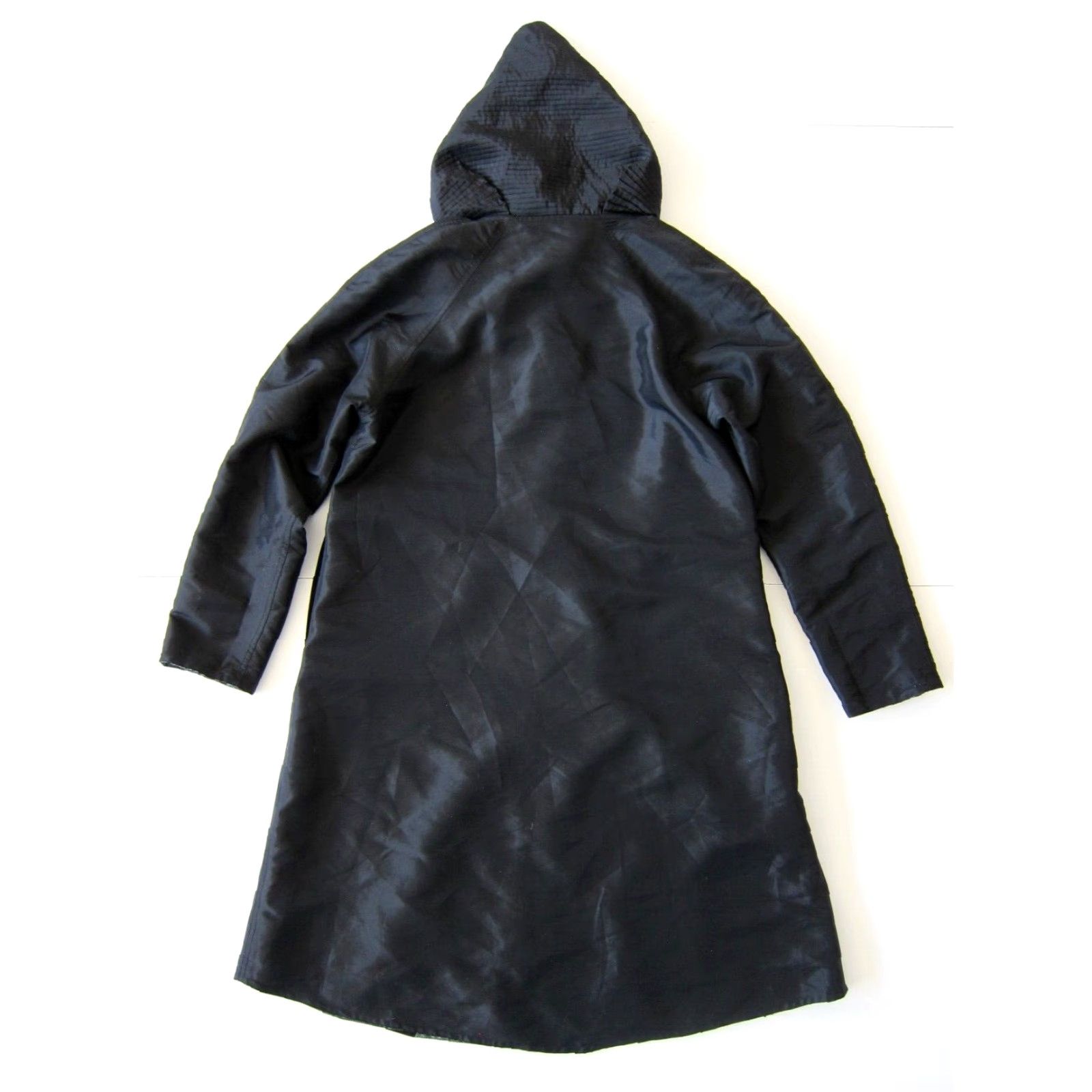 Vintage LINDI Green Black Polk Dot Pocket Hooded Reversible Jacket Pea Coat Women XS Size XS / US 0-2 / IT 36-38 - 6 Thumbnail