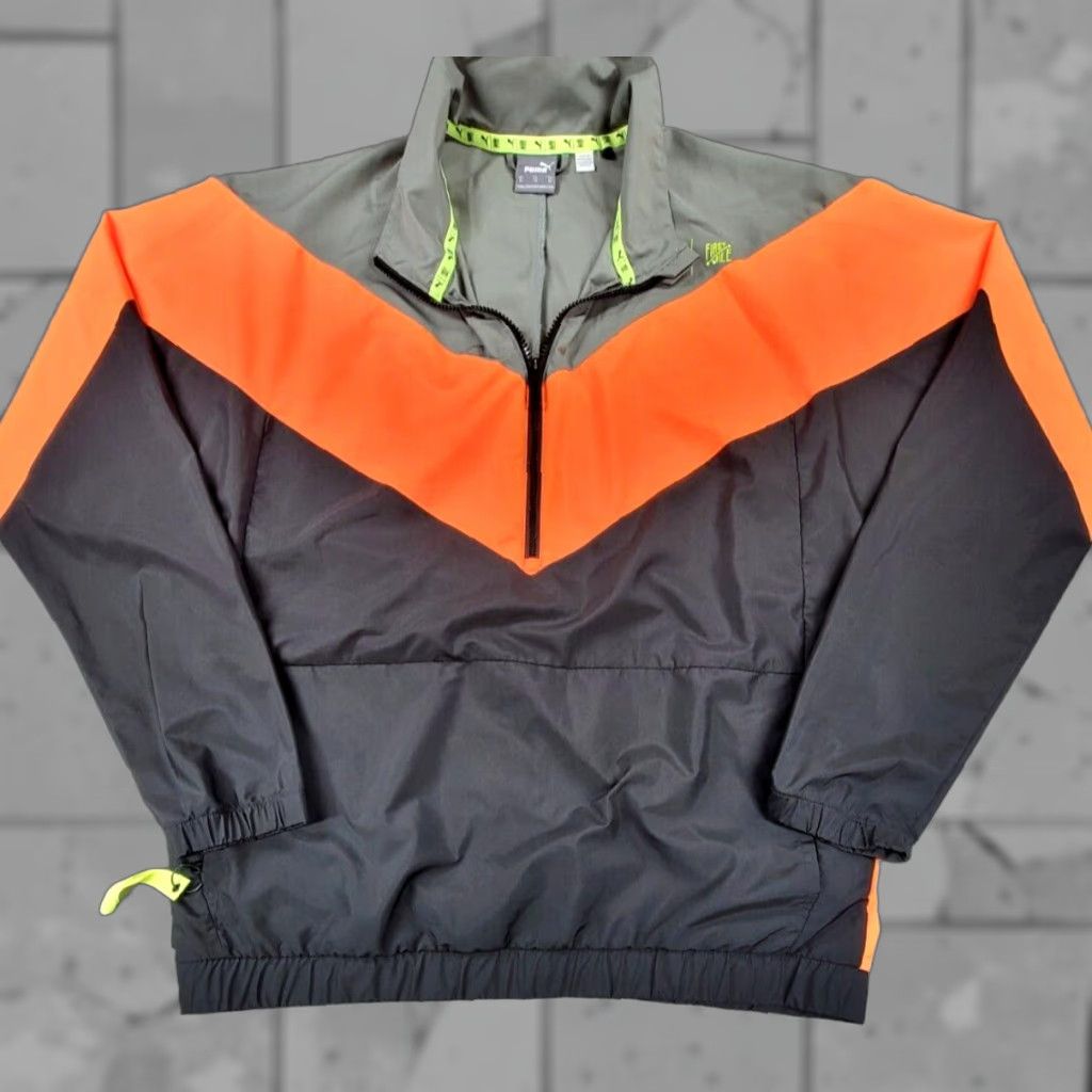 Puma Puma First Mile Track Jacket XL Orange Black Windcell 1/2 Zip Mens Multicolor Shirt Jacket Regular Fit Size US XL / EU 56 / 4 - 1 Thumbnail