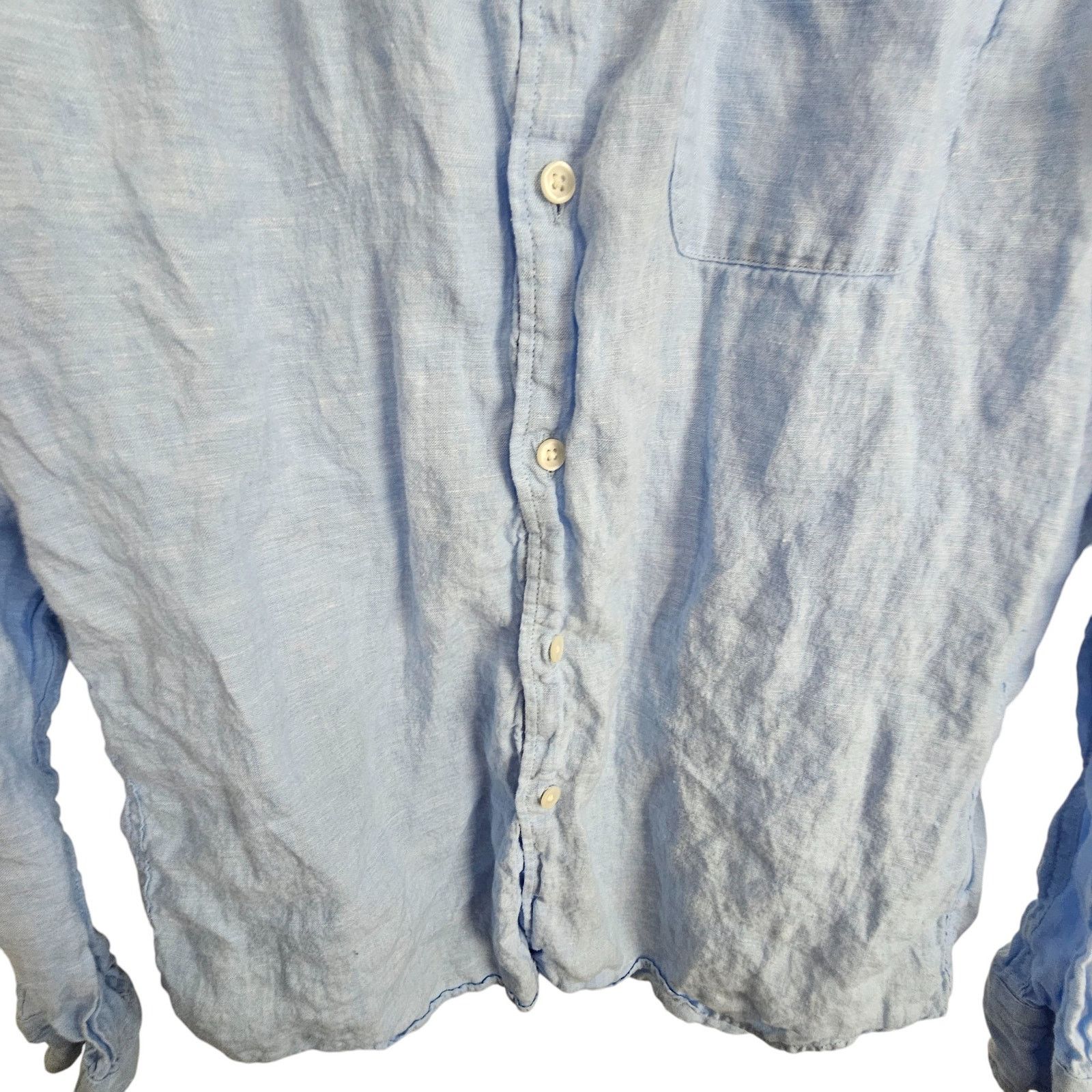 Uniqlo Uniqlo Mens Linen Shirt M Breathable Coastal Casual Maritime Size M / US 6-8 / IT 42-44 - 3 Thumbnail