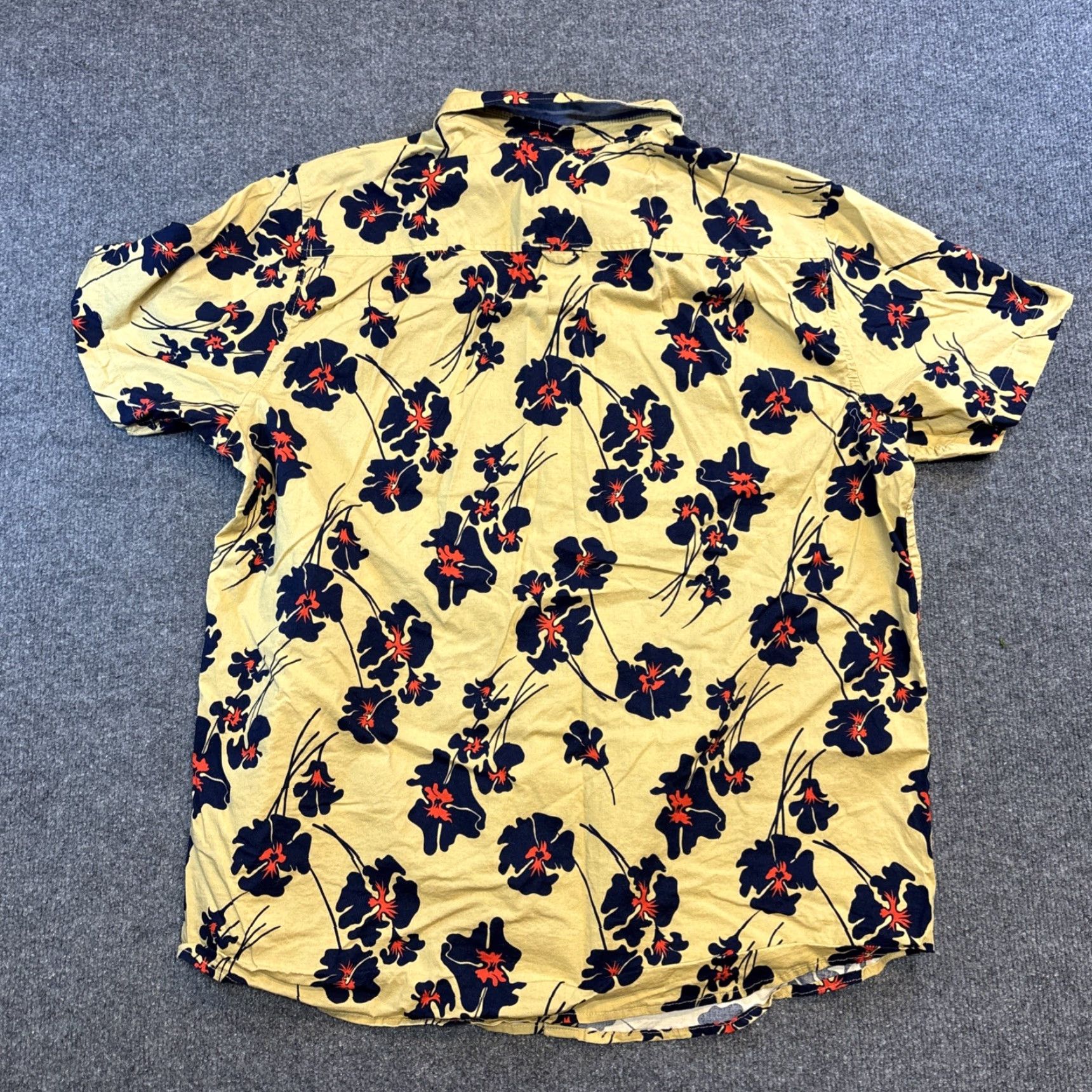 Hurley Hurley Button-Down Shirt Hawaiian Cotton Spandex Yellow Men XL Short Sleeve Shirt Size US XL / EU 56 / 4 - 5 Thumbnail