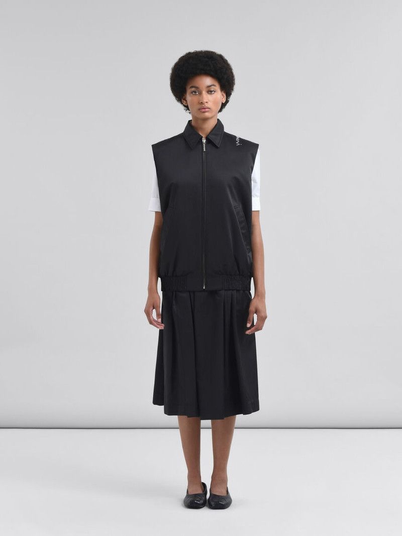 Marni o1f1d3z0326 Taffeta Bomber Vest With Symbol in Black Size S / US 4 / IT 40 - 2 Thumbnail
