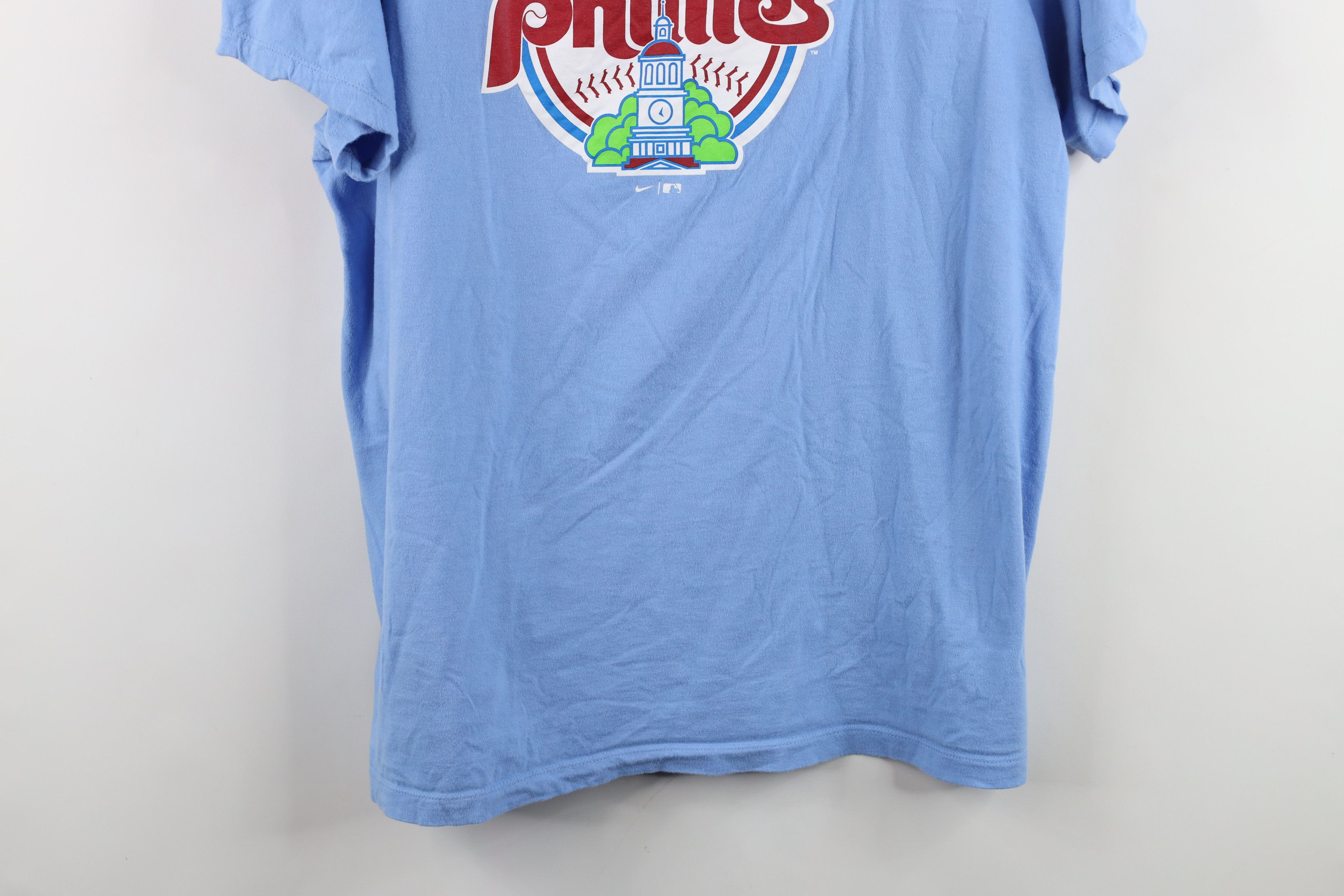 Nike × Vintage Retro Nike Spell Philadelphia Phillies Baseball T-Shirt Blue Size US XL / EU 56 / 4 - 3 Thumbnail