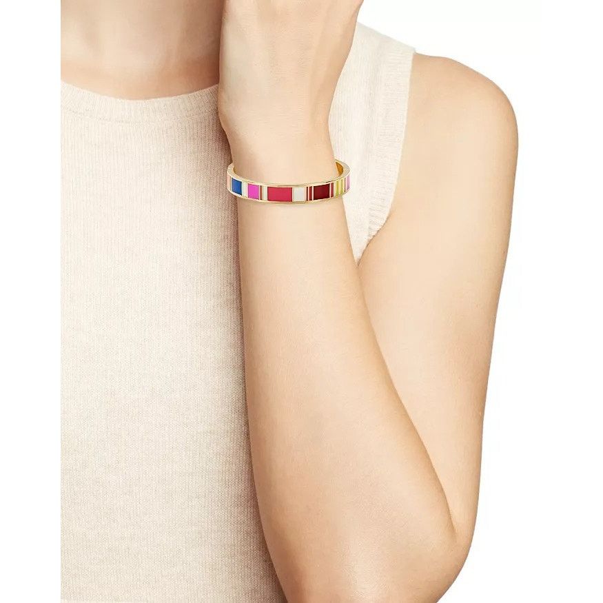 Kate Spade Kate Spade Gold Tone How Charming Enamel Bangle Bracelet Size ONE SIZE - 4 Thumbnail