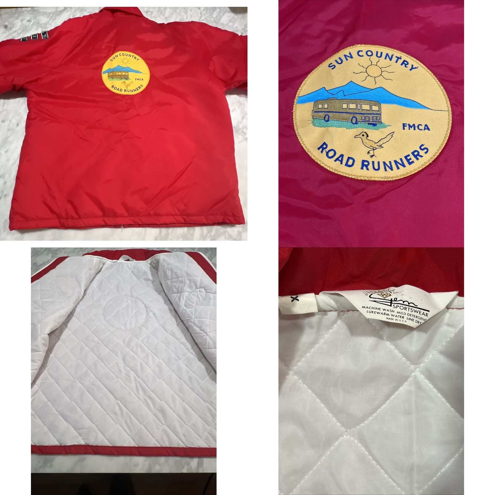 Salem Sportswear VINTAGE GEM Sportswear Jacket Men Large Red Windbreaker Full Zip Patches Travel Outdoor USA Size US L / EU 52-54 / 3 - 8 Thumbnail