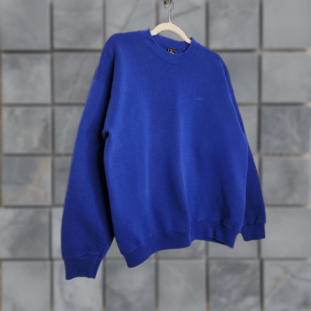 Vintage VINTAGE USA Olympics Sweatshirt Large L Unisex Adults Blue Pullover Crewneck 90s Spellout Logo Size US L / EU 52-54 / 3 - 1 Thumbnail