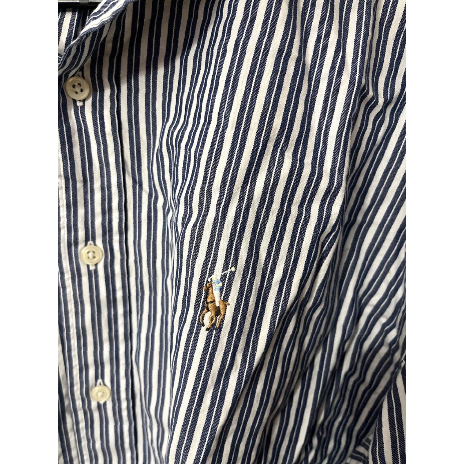 Ralph Lauren Ralph Lauren Dress Shirt Mens Size 16-32 Blue & White Striped Long Sleeve Business Casual Size 42R - 3 Thumbnail