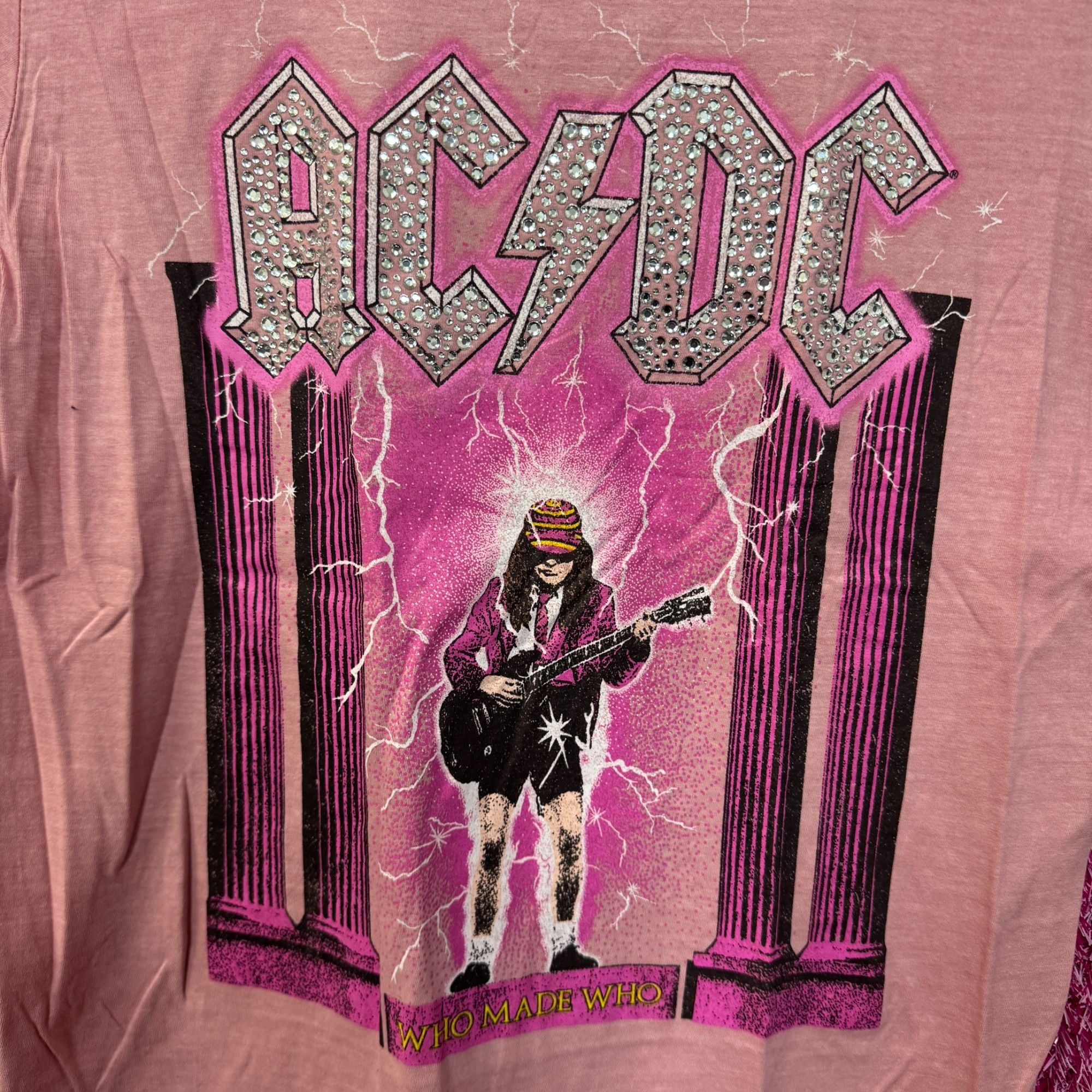 AC/DC AC/DC Who Made Who Album Art Bedazzled Hard Rock Band Tee M Size US M / EU 48-50 / 2 - 2 Thumbnail