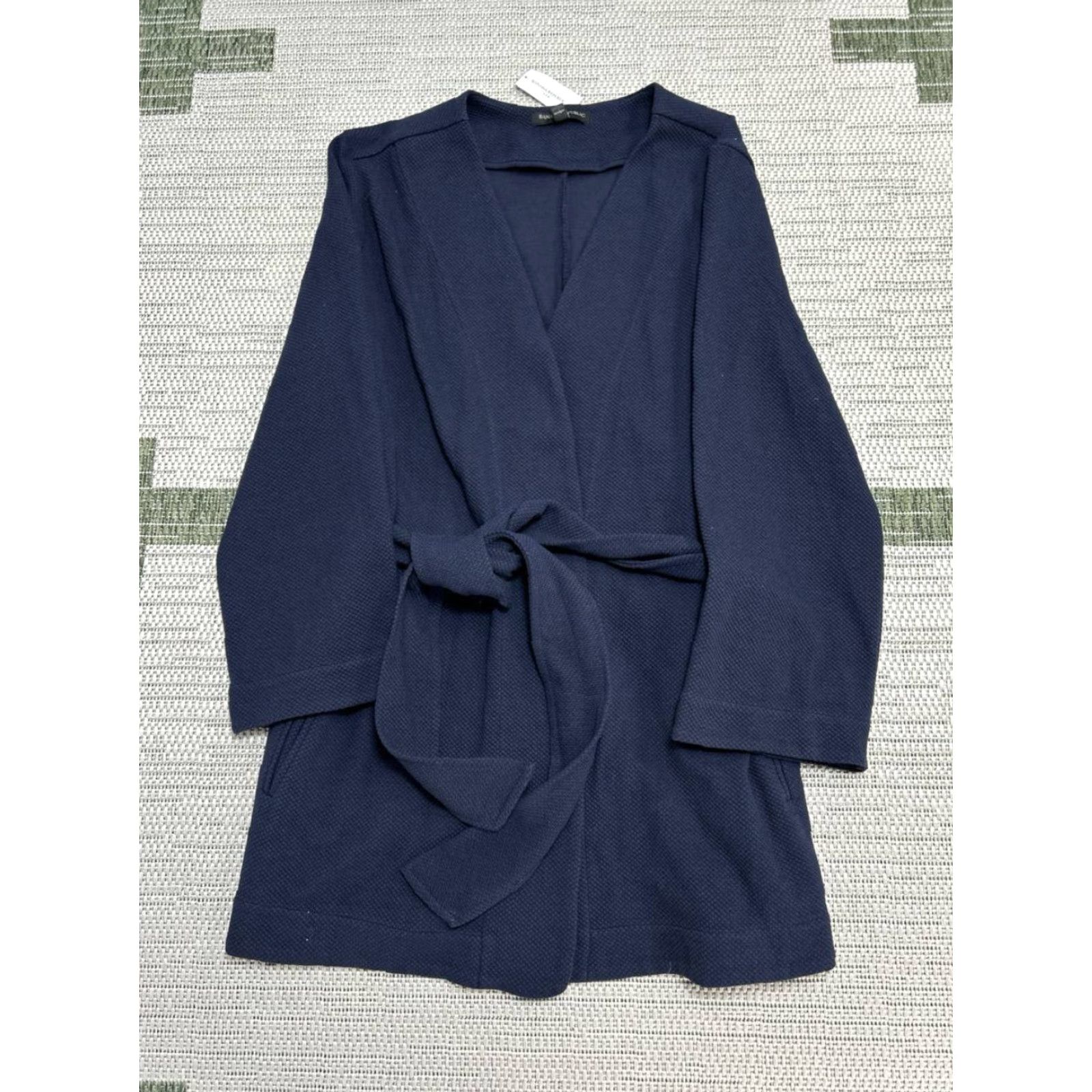 Banana Republic Banana Republic Pique Knit Jacket Womens Blue Large Semi Fitted Open Front New Jacket Size L / US 10 / IT 46 - 2 Thumbnail