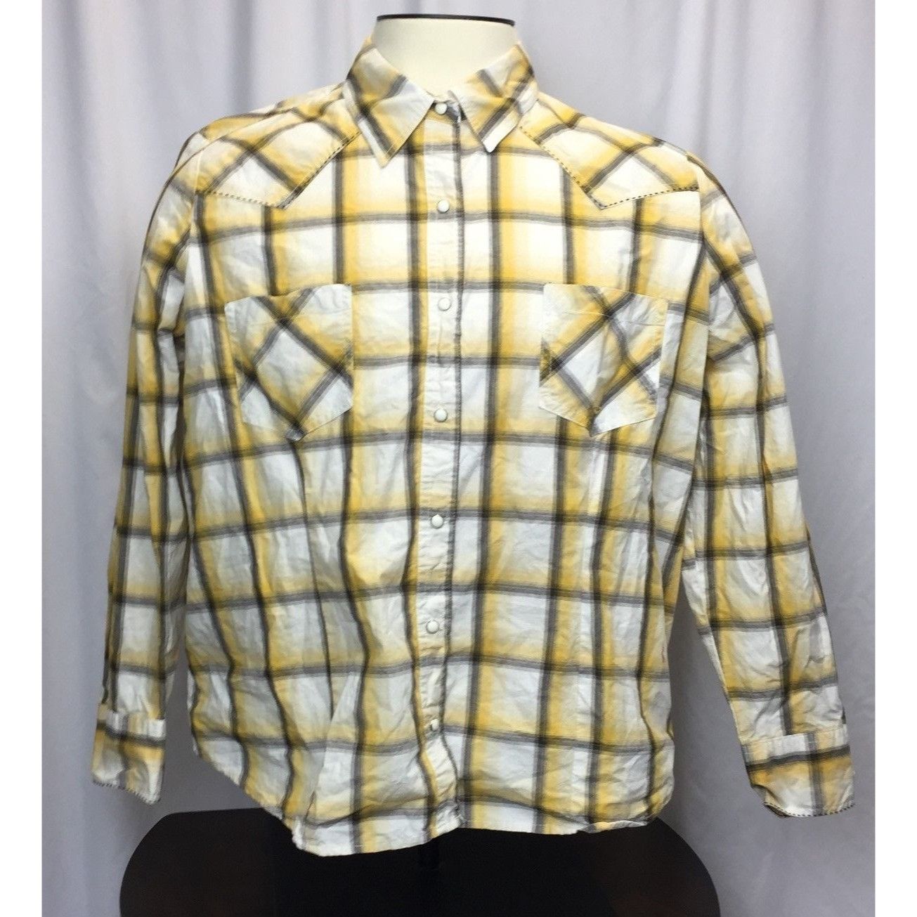 Roper Roper Western Shirt Men's Size 1X Long Sleeve Yellow Black W Size US XL / EU 56 / 4 - 2 Thumbnail