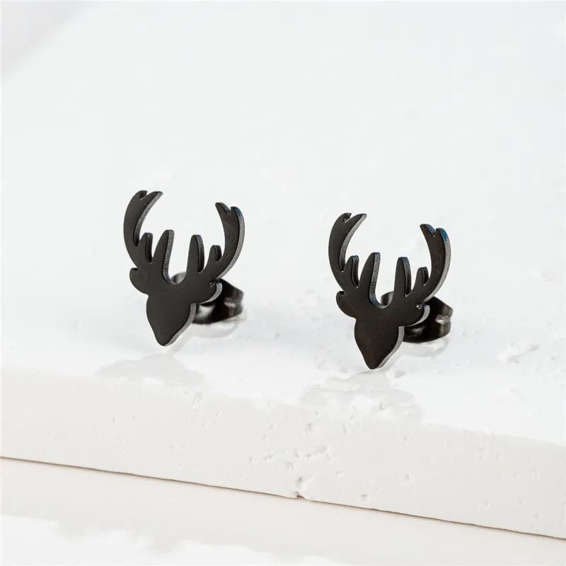 Jewelry Christmas Deer Mini Stud Earrings Charm Earring Gift Size ONE SIZE - 1 Preview
