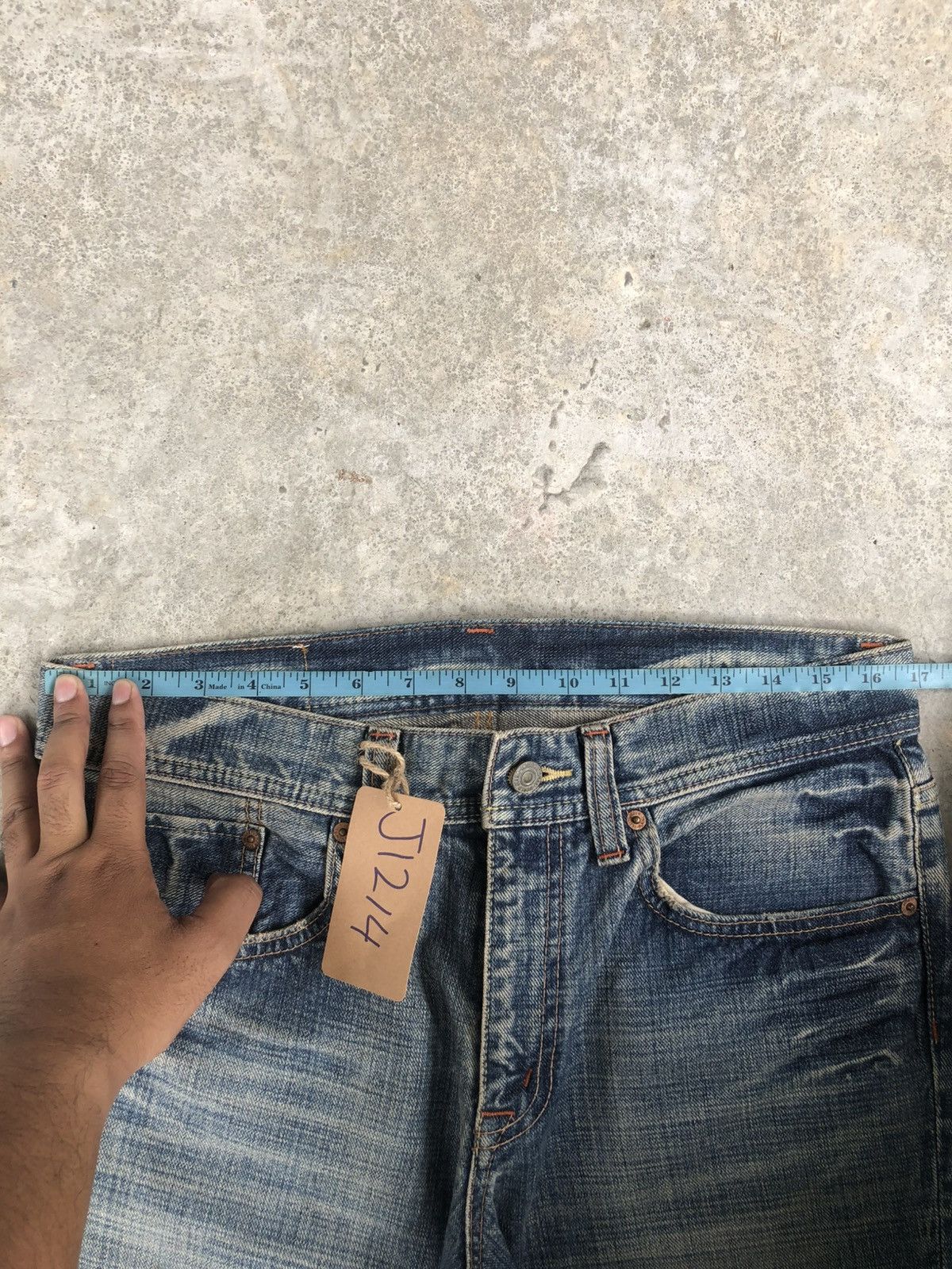 If Six Was Nine Japanese GLHEART Flared Jeans Bootcut Mud Wash Distressed Size US 33 - 21 Thumbnail