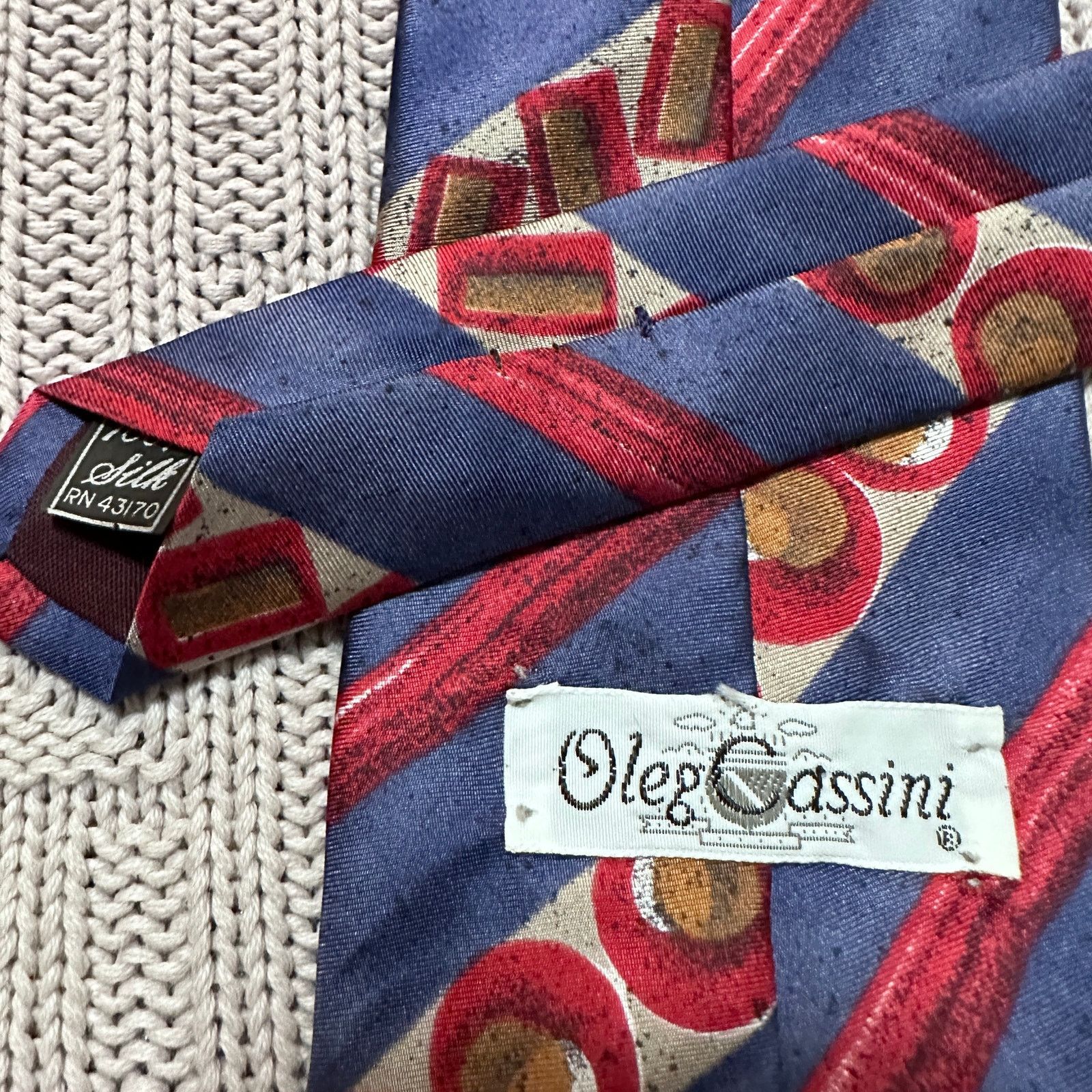 Oleg Cassini Vintage Oleg Cassini printed silk men's tie Size ONE SIZE - 3 Thumbnail
