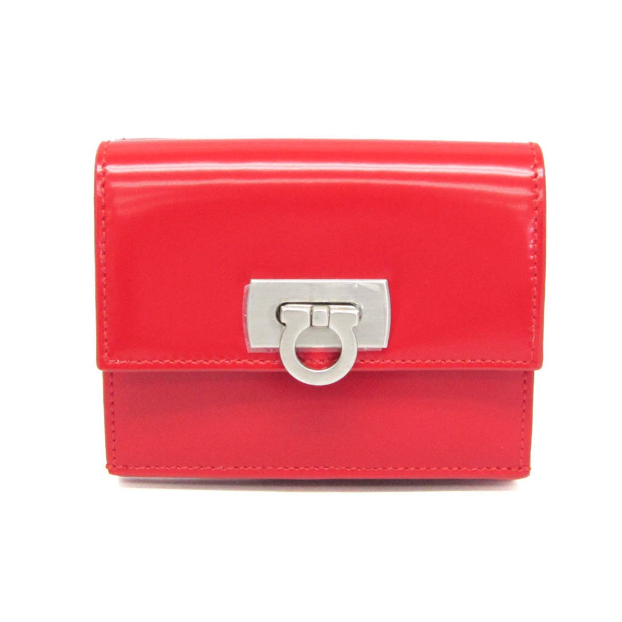 Salvatore Ferragamo Salvatore Ferragamo Gancini Wanda 220434 760660 Women's Leather Wallet (bi-fold) Red Color Size ONE SIZE - 1 Thumbnail