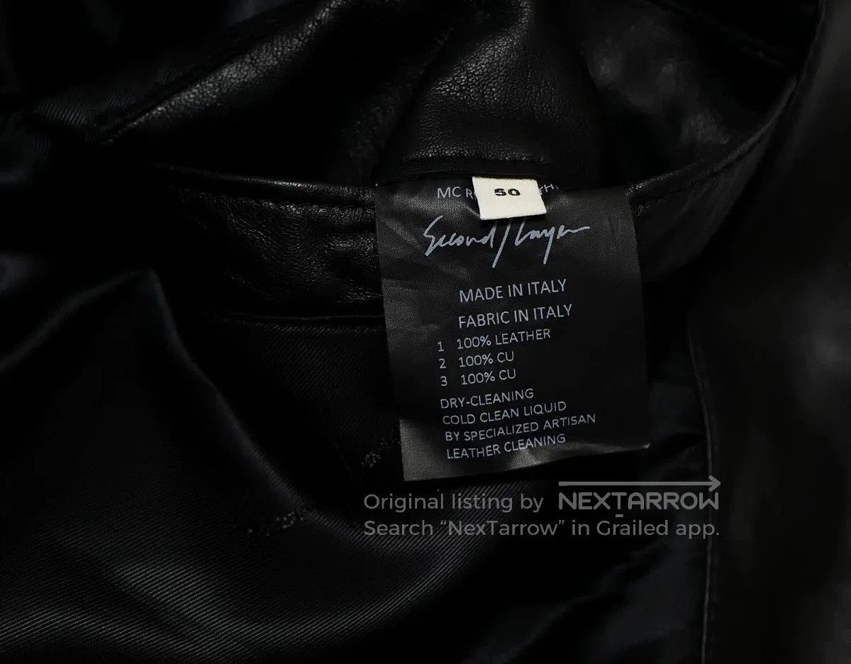 Second/Layer black calf leather rider jacket. Size US L / EU 52-54 / 3 - 7 Thumbnail