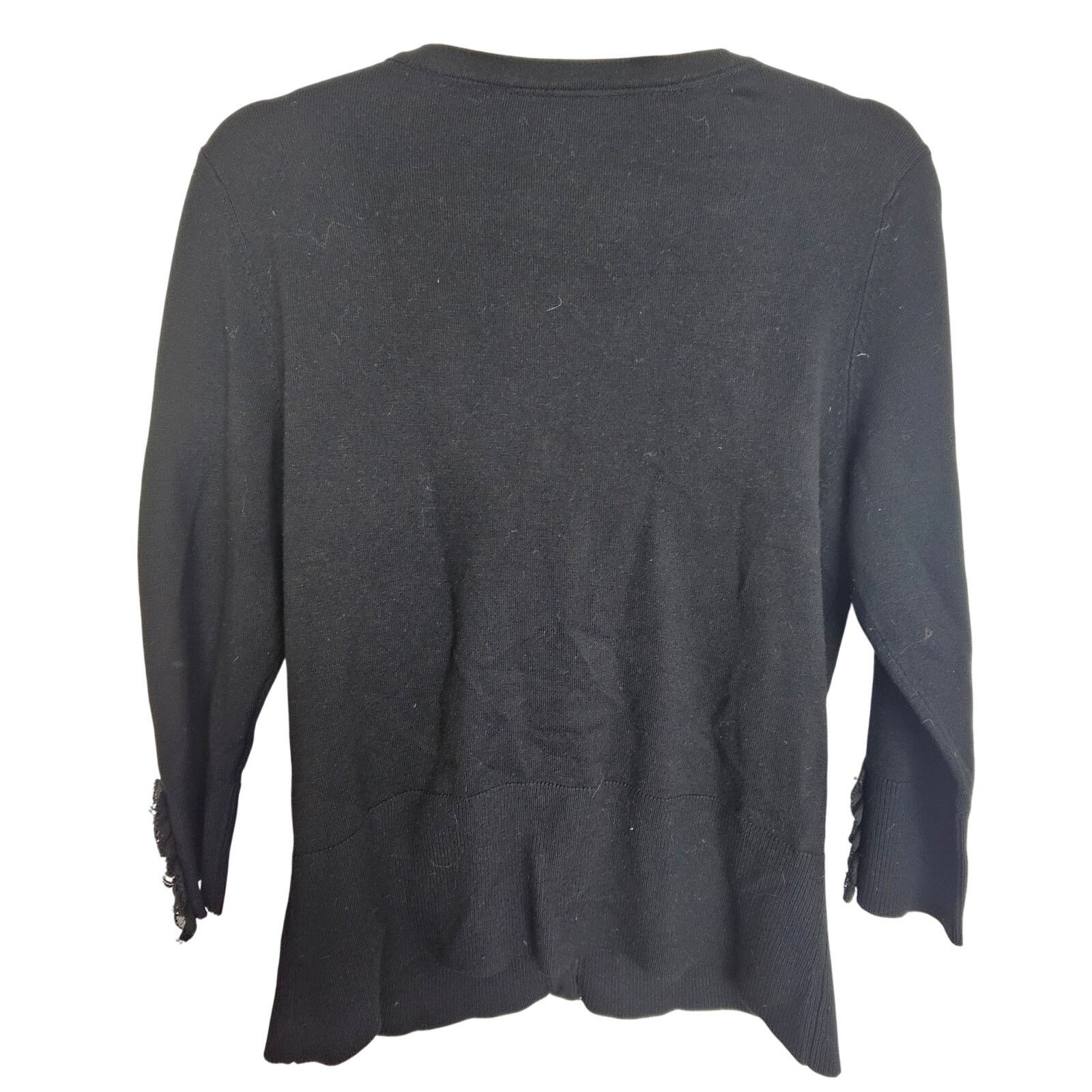 White House Black Market White House Black Market Snap Front Ruffle Cardigan Sweater Size M / US 6-8 / IT 42-44 - 8 Thumbnail
