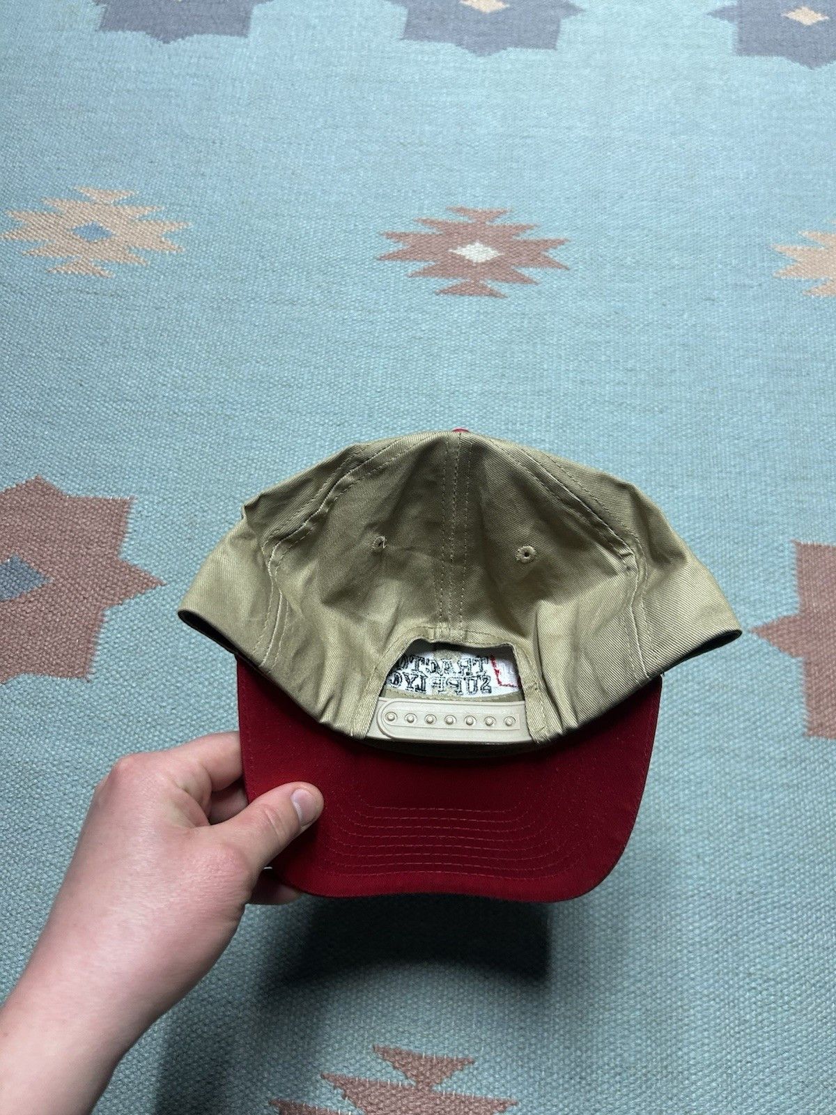 Vintage Tractor supply co snapback hat embroidered logo farm tan red Size ONE SIZE - 4 Thumbnail