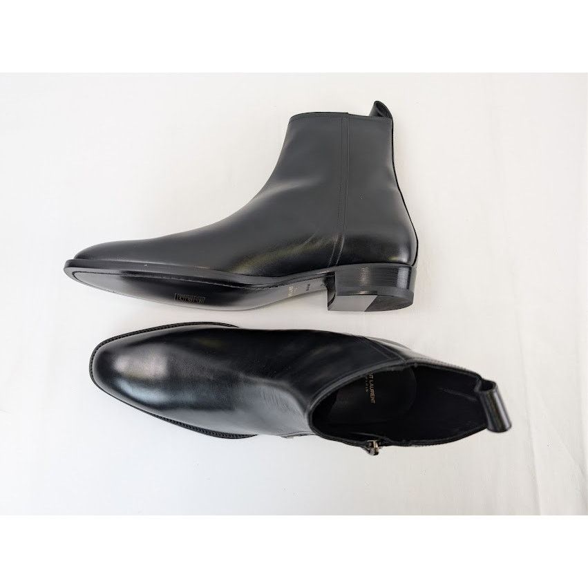 Saint Laurent Paris o1rshd1 Leather Shezan Wyatt 30 Chelsea Boots in Nero Size US 10.5 / EU 43-44 - 2 Thumbnail