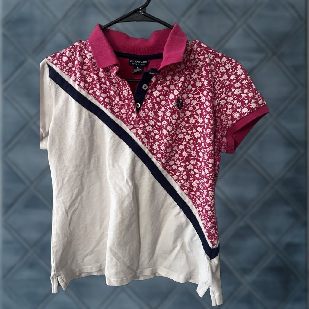 Vintage us polo assn shirt floral White pink women Medium Size M / US 6-8 / IT 42-44 - 1 Thumbnail