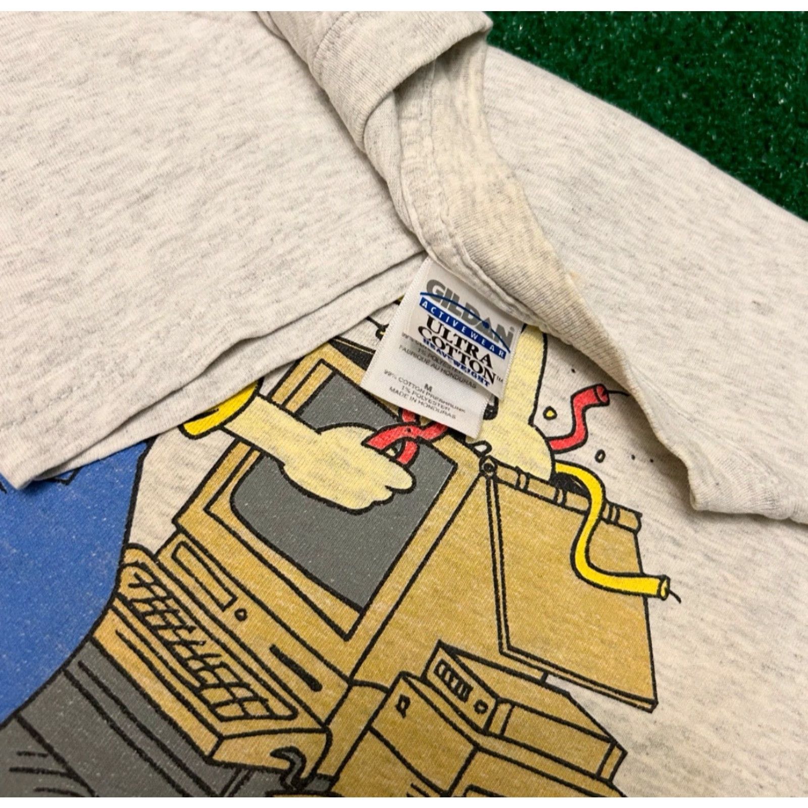 Vintage VINTAGE 90s Mr Computer Wiz Tech Cartoon VTG Shirt Mens M Gray 1990s Cartoon Tech Mens Shirt Size US M / EU 48-50 / 2 - 2 Thumbnail