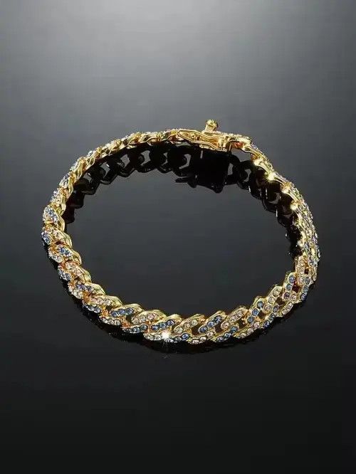 Jewelry New Rhinestone Gold Design Bracelet, Men's