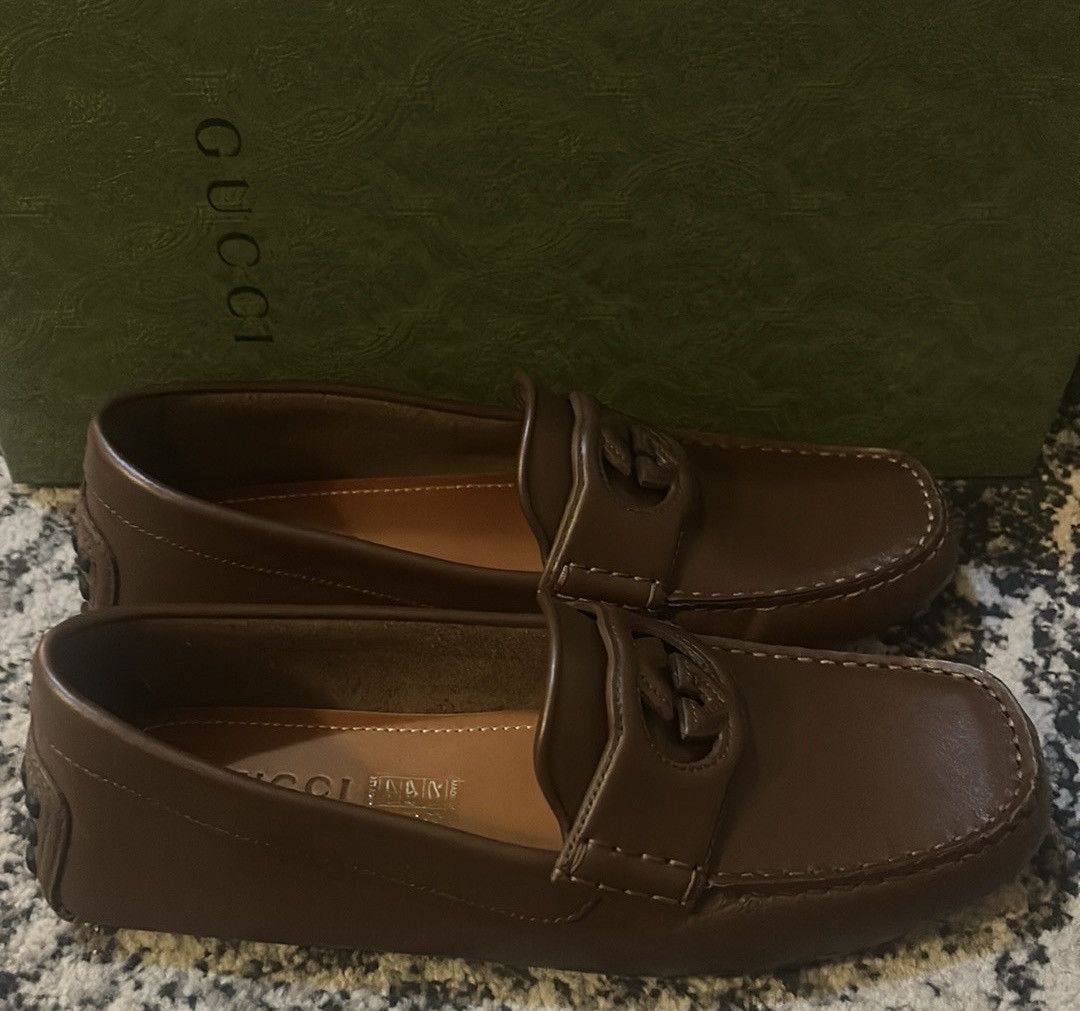 Gucci Gucci Interlocking Clove Calf Brown Sugar Loafer Size US 9.5 / IT 39.5 - 4 Thumbnail