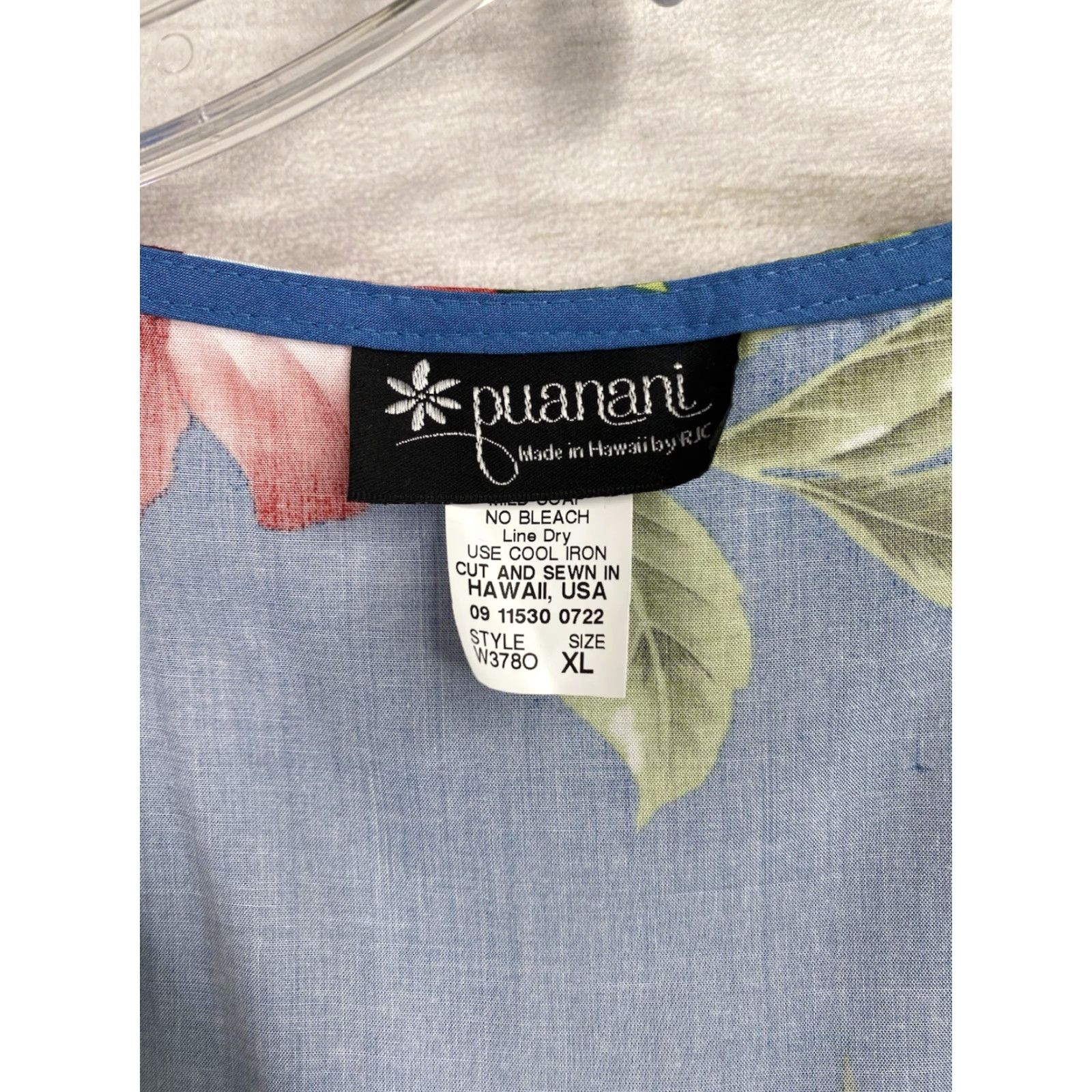 Vintage VINTAGE Puanani Maxi Dress Women's XL Blue Floral Sundress Beach Hawaiian V-Neck Slit Tropical Style Size XL / US 12-14 / IT 48-50 - 5 Thumbnail