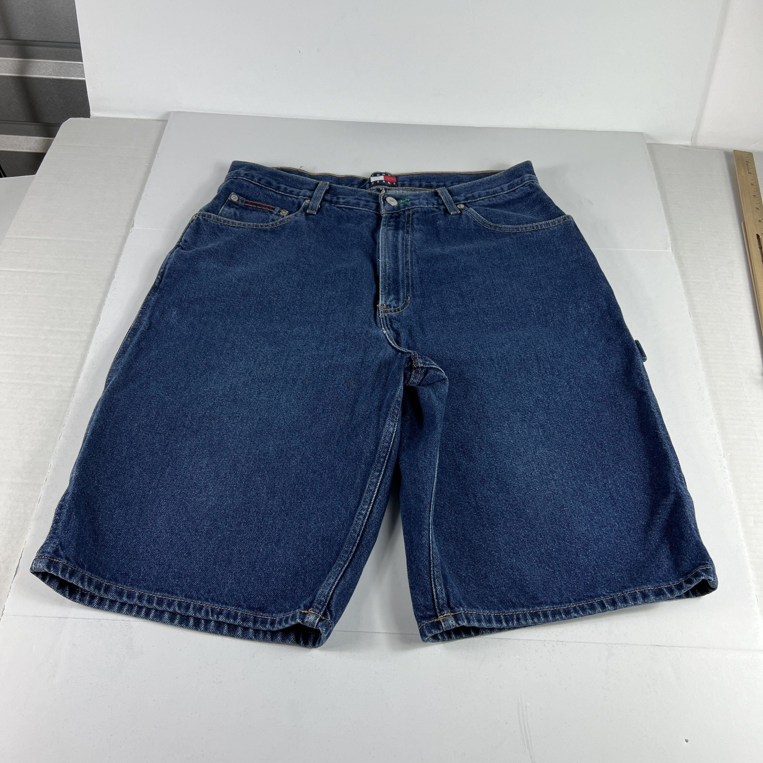 VTG Tommy Hilfiger Jean Shorts Baggy Carpenter Cotton Denim