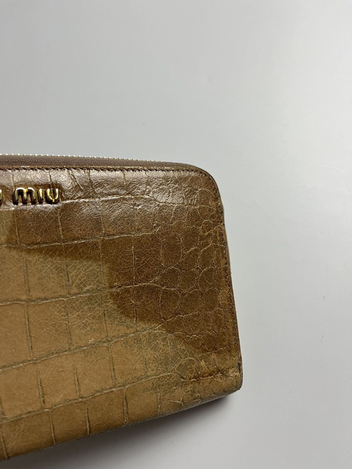 Miu Miu Miu Miu Croc Embossed Long Zipper Wallet Size ONE SIZE - 8 Thumbnail