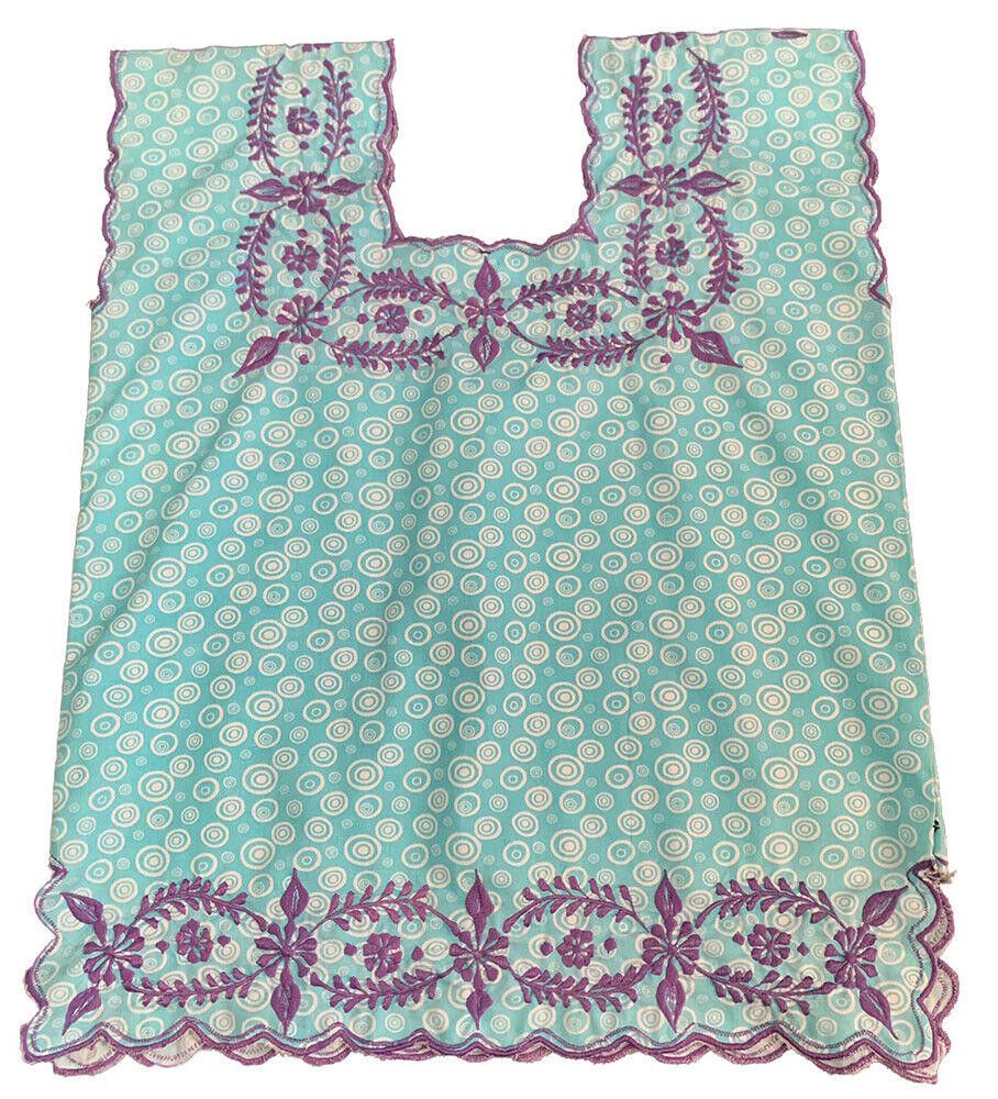 Designer Pre Owned Blue Printed Embroidered Hand Made Blouse L Size L / US 10 / IT 46 - 2 Thumbnail