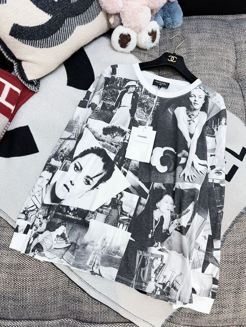 Chanel Chanel 23S Black White Portrait Print Long Sleeve T-shirt Size M / US 6-8 / IT 42-44 - 7 Thumbnail
