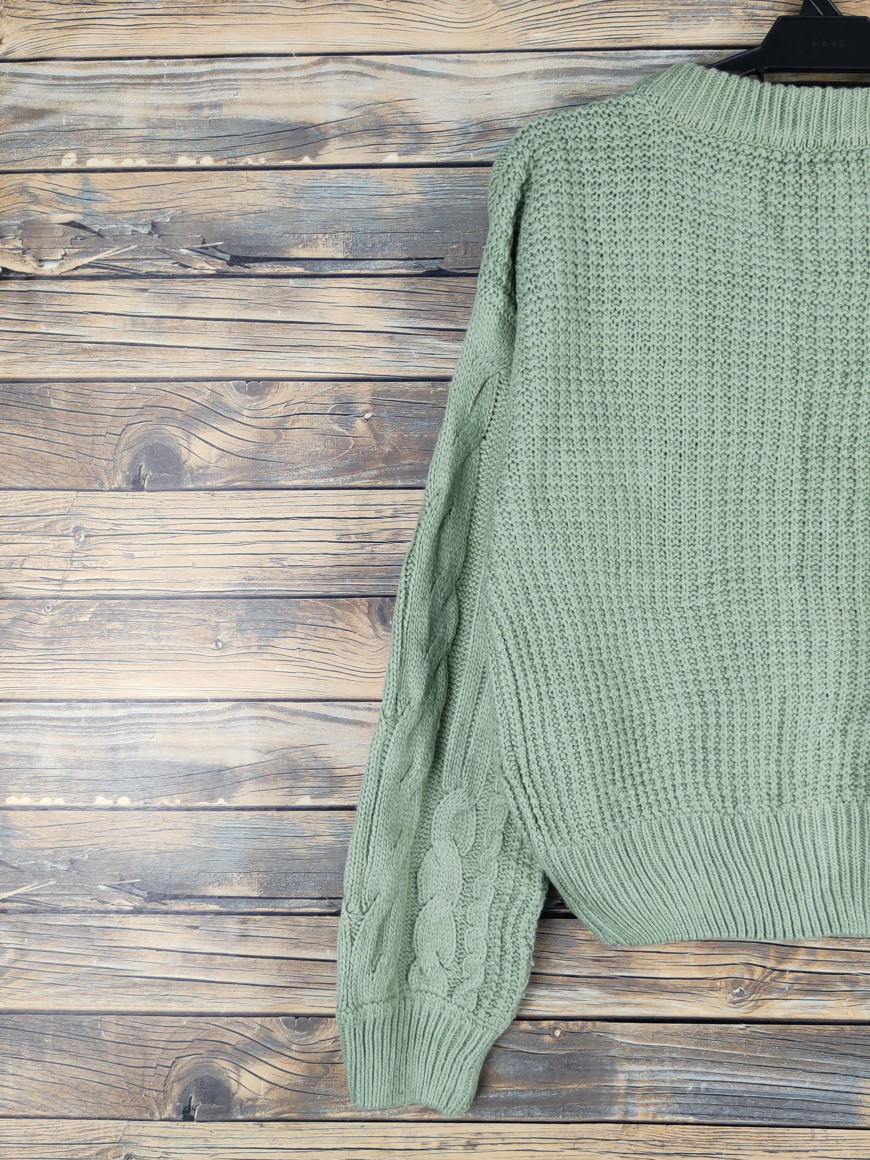 Aran Isles Knitwear × Japanese Brand × Vintage Ray Cassin Green cable Knitwear Cardigan #W1152 Size M / US 6-8 / IT 42-44 - 8 Thumbnail