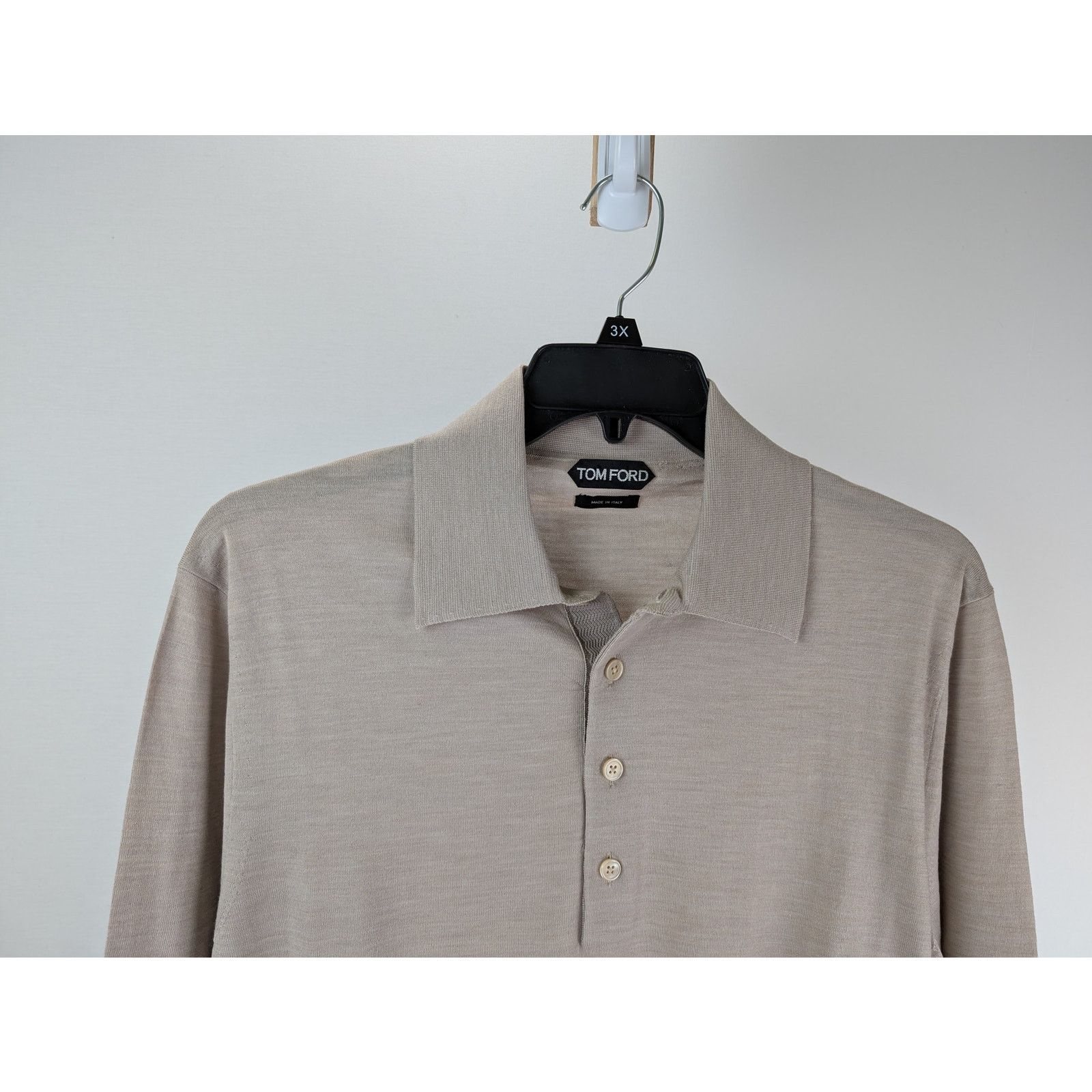 Tom Ford o1rshd1 Q:3 / Polo Shirt in Light Brown Size US L / EU 52-54 / 3 - 2 Thumbnail