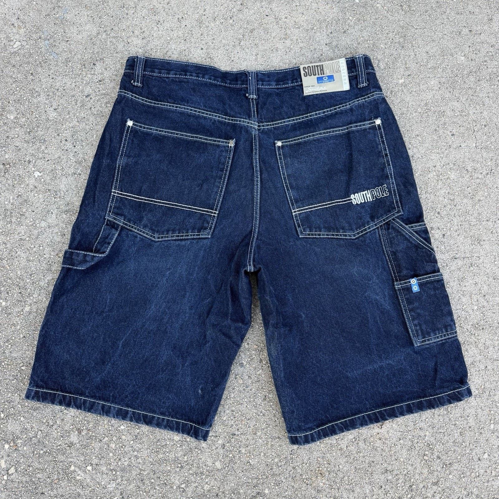 Southpole × Vintage Vintage Y2K Southpole Dark Wash Denim Shorts Jorts Sz 38 Size US 38 / EU 54 - 1 Thumbnail