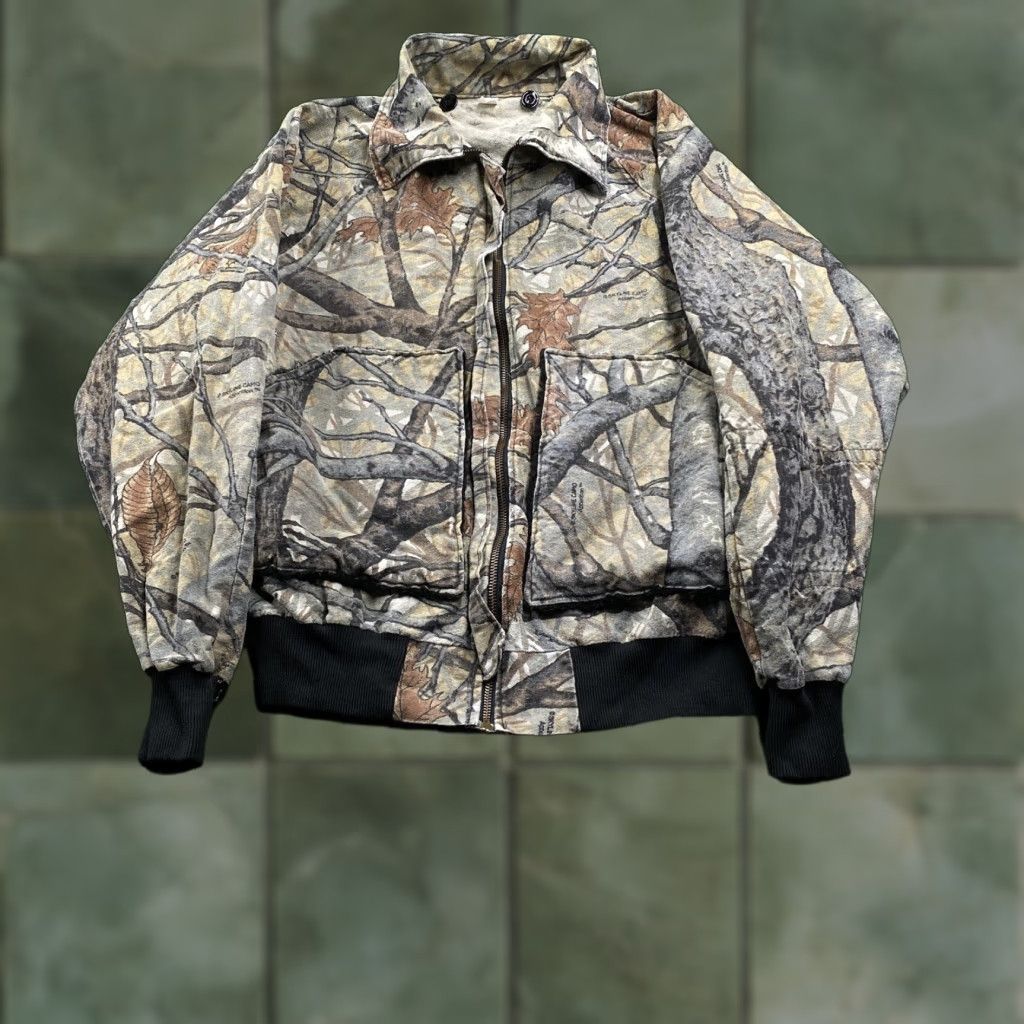 VINTAGE Mossy Oak Camouflage Jacket Mens L Brown Full Zip Coat (3-in-1)