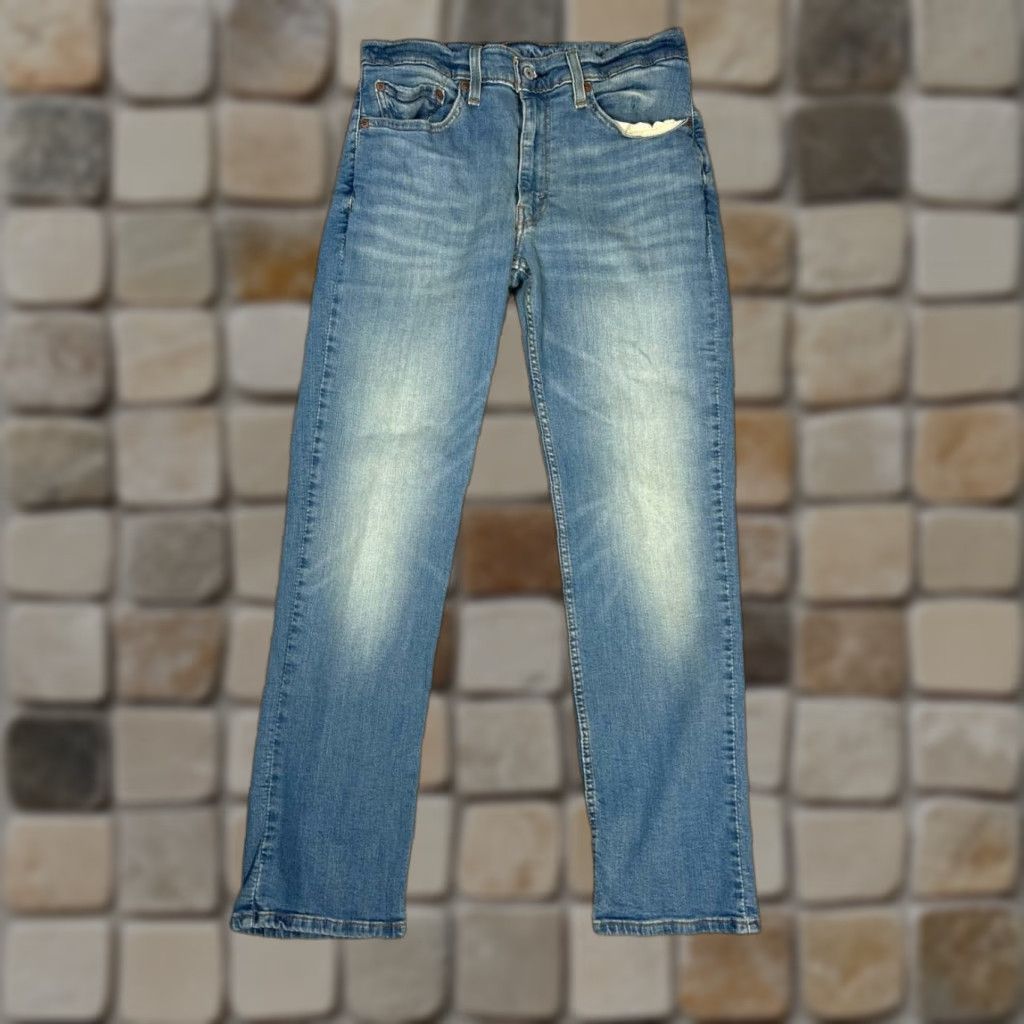 Levi's Levis 514 Jeans Mens 32 Blue Denim Cotton Stretch Mid Rise Straight Leg 29x30 Size US 32 / EU 48 - 1 Thumbnail