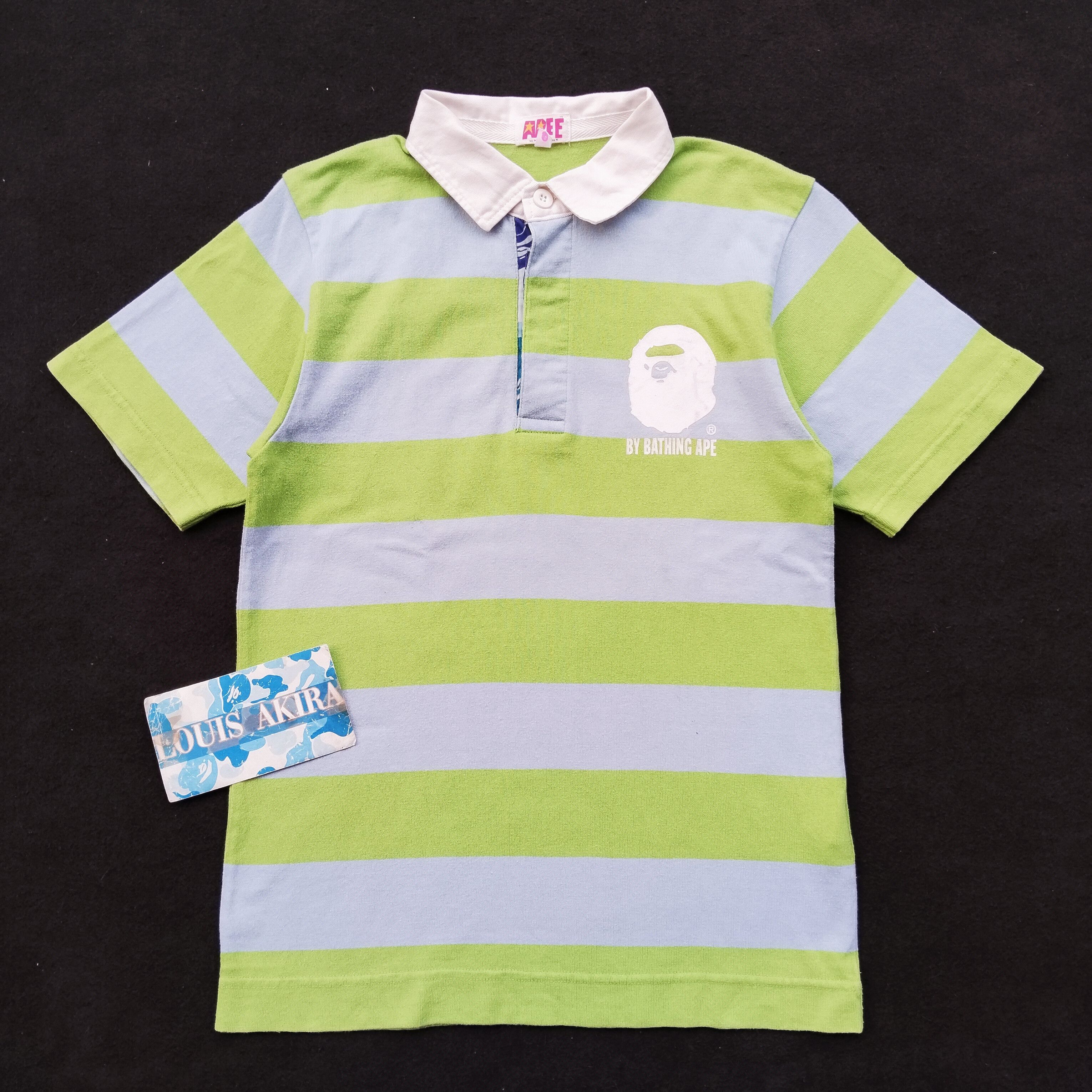 Bape Striped Polo (2006) Size S / US 4 / IT 40 - 1 Thumbnail