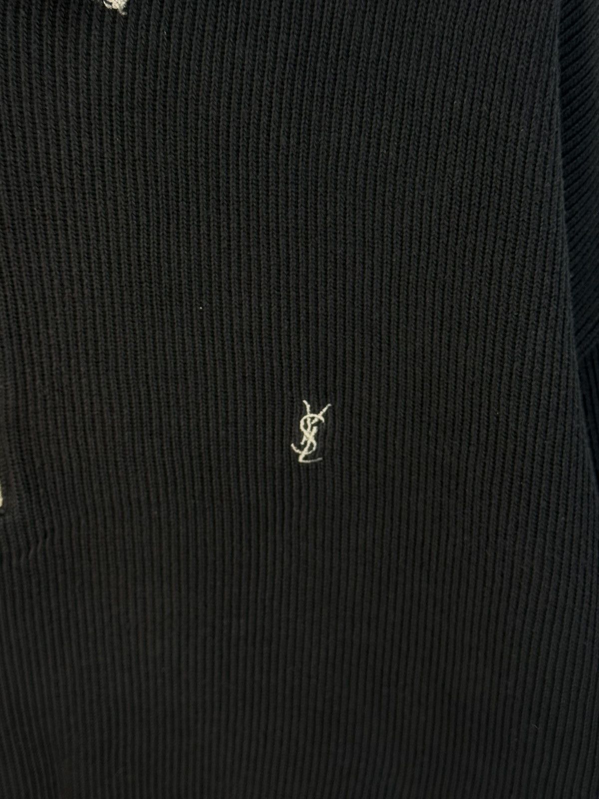 Yves Saint Laurent 90s YSL Sweatshirt 1/4 Quarter Zip Black Vintage Sweater Size US XL / EU 56 / 4 - 4 Thumbnail