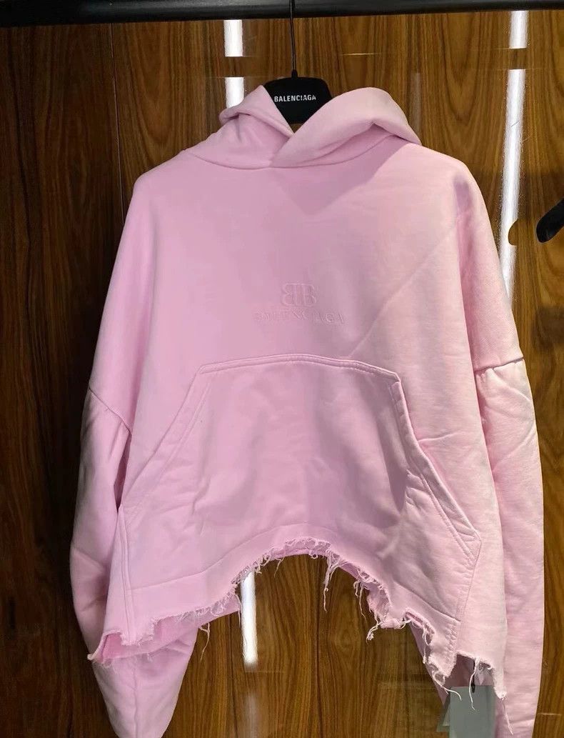 Balenciaga Balenciaga 24 Tear Edge Destruction Embroidery BB Hoodie 25 Size US S / EU 44-46 / 1 - 1 Thumbnail