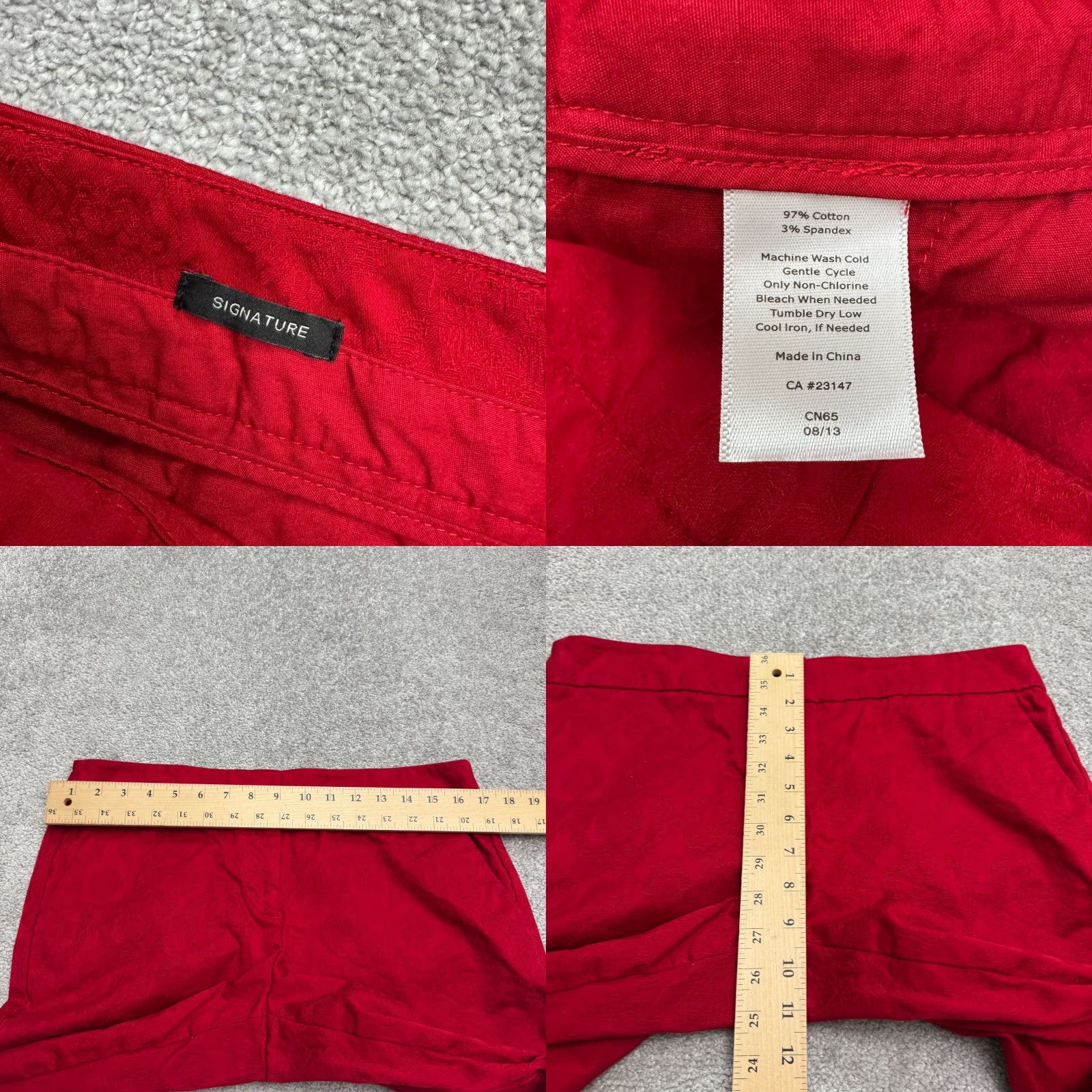 Talbots Talbots Pants Womens 10 Red Floral Jacquard Cotton Straight Ankle 34x28 Vintage No Rise High 28 Inseam Size 32" / US 10 / IT 46 - 8 Thumbnail