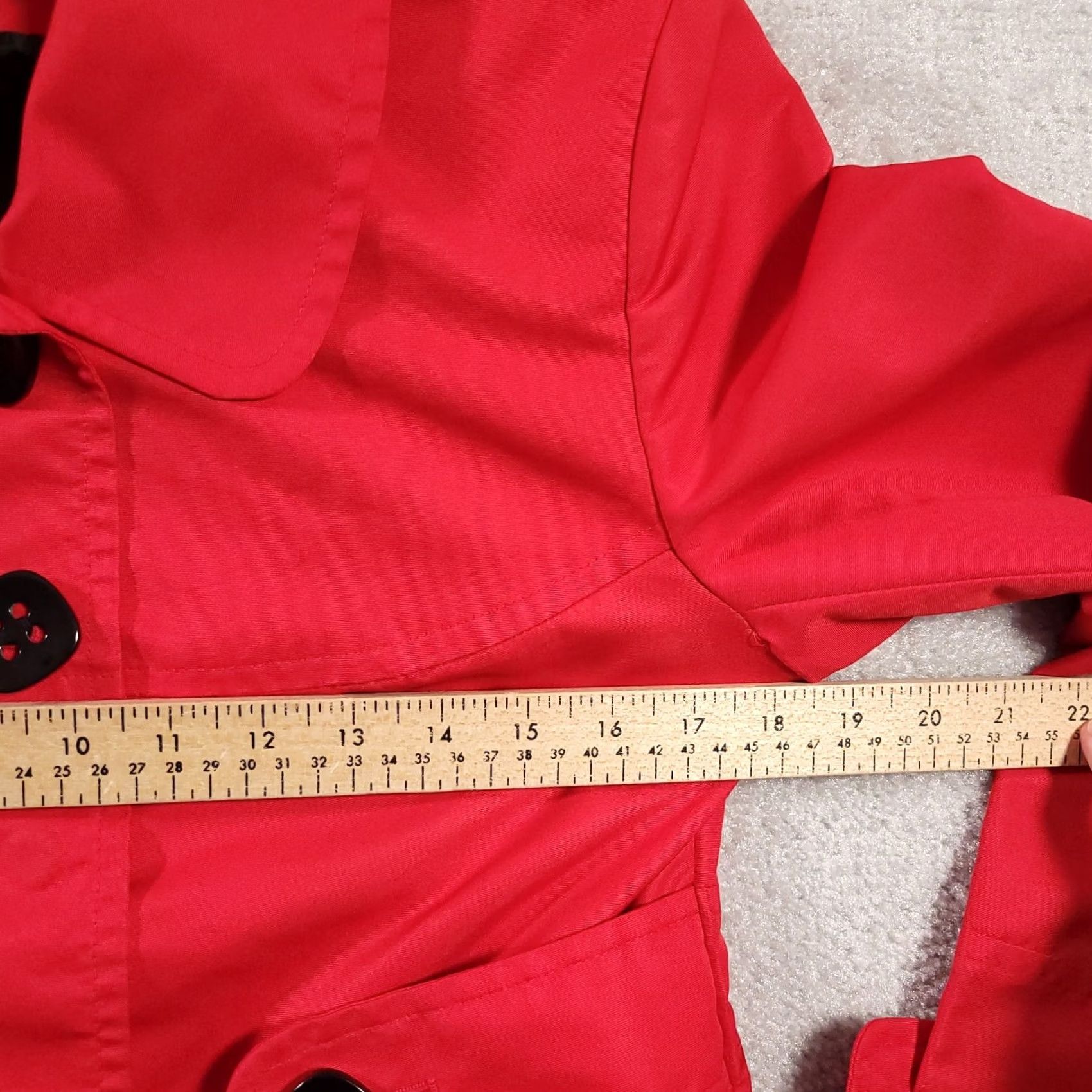 Vintage Giacca Gallery Company Coat Women's M Red Collared Lined Padded Shoulders Jacket Size M / US 6-8 / IT 42-44 - 5 Thumbnail