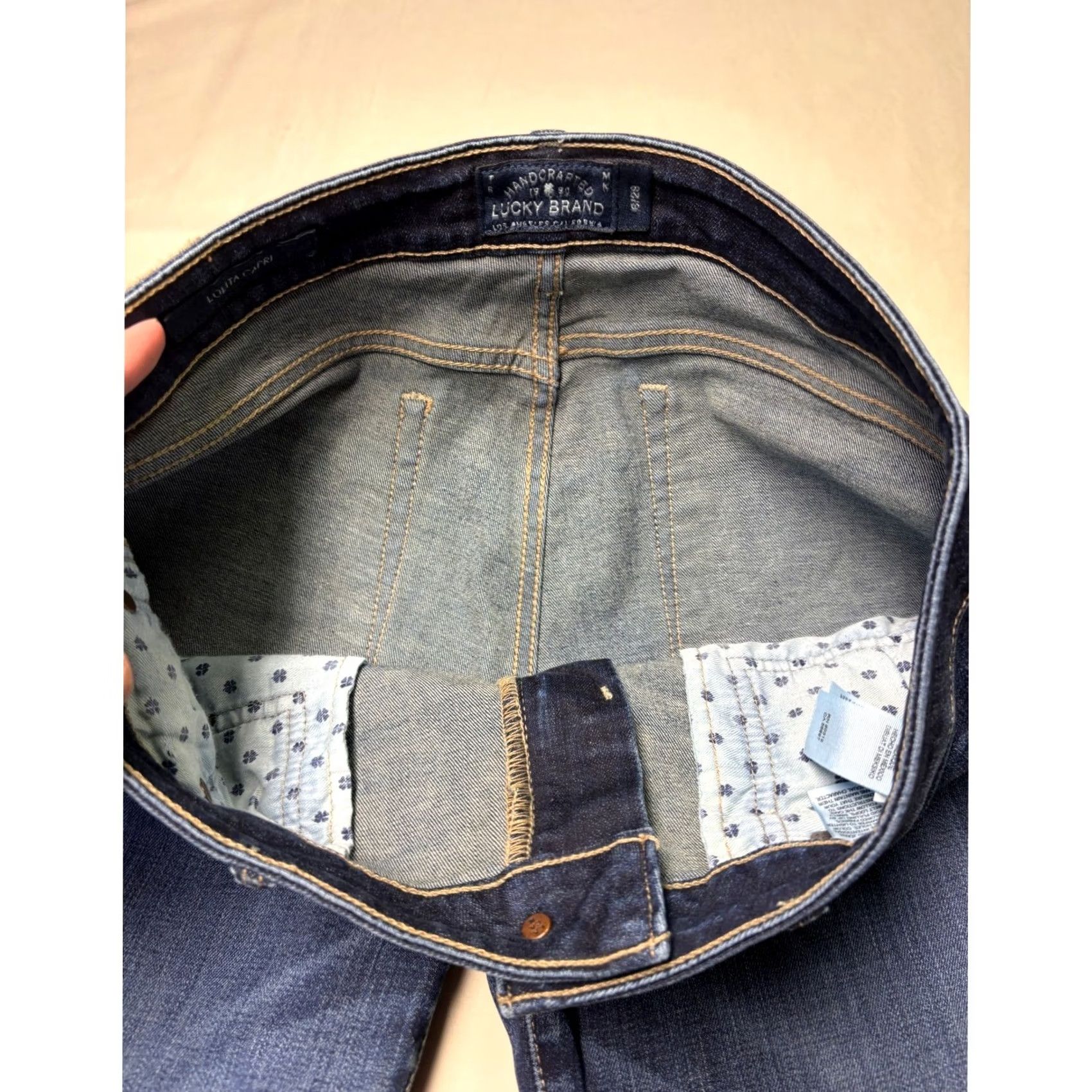 Lucky Brand Lucky Brand Lolita Capri Jeans Hobart Dark Wash Denim Size W32xL27 Women Cotton Blend 5-Pocket Stretch Crop Size 28" / US 6 / IT 42 - 4 Thumbnail