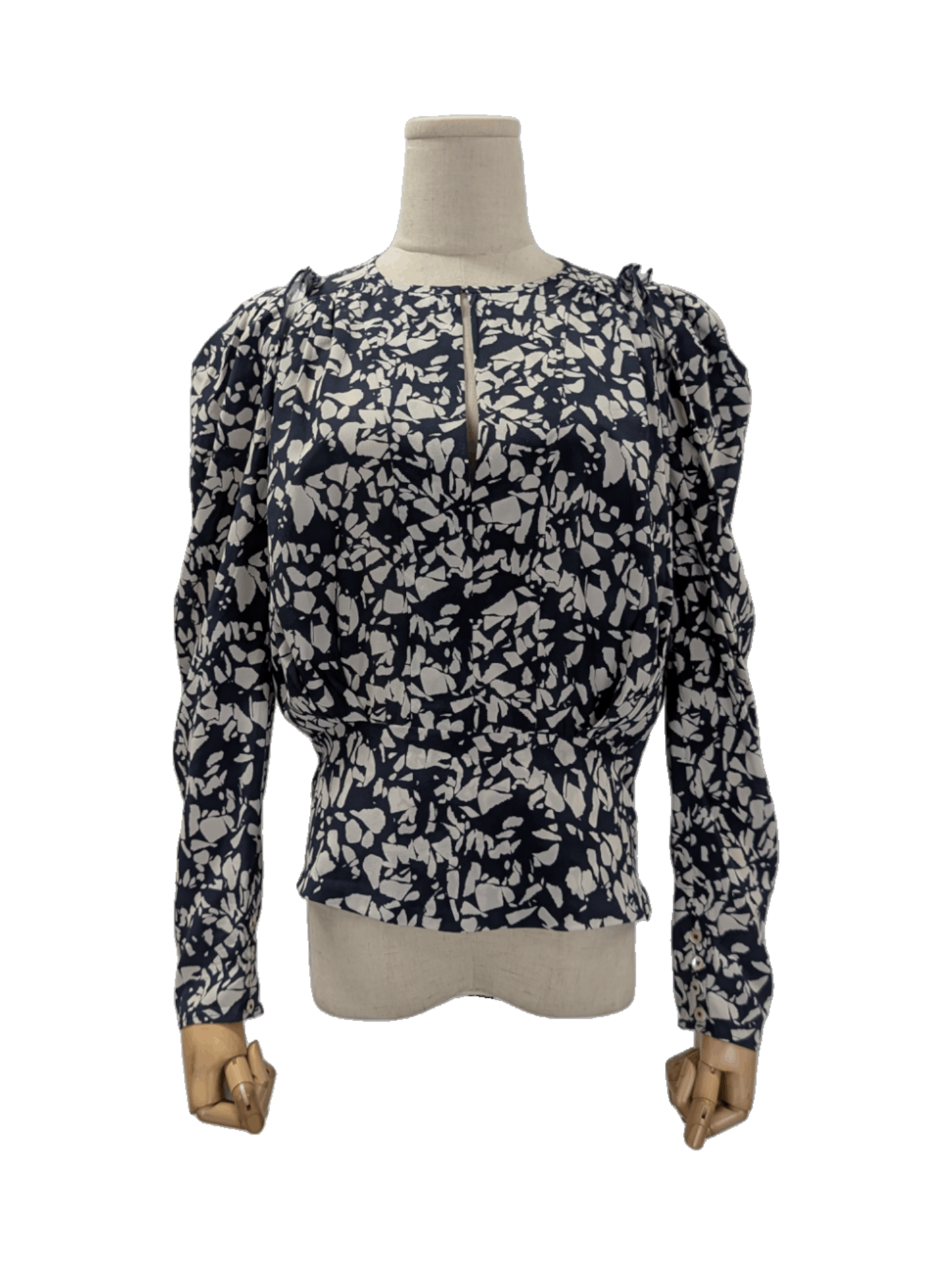 Isabel Marant Isabel Marant Navy Silk Sakura Print Blouse Size XS / US 0-2 / IT 36-38 - 1 Thumbnail